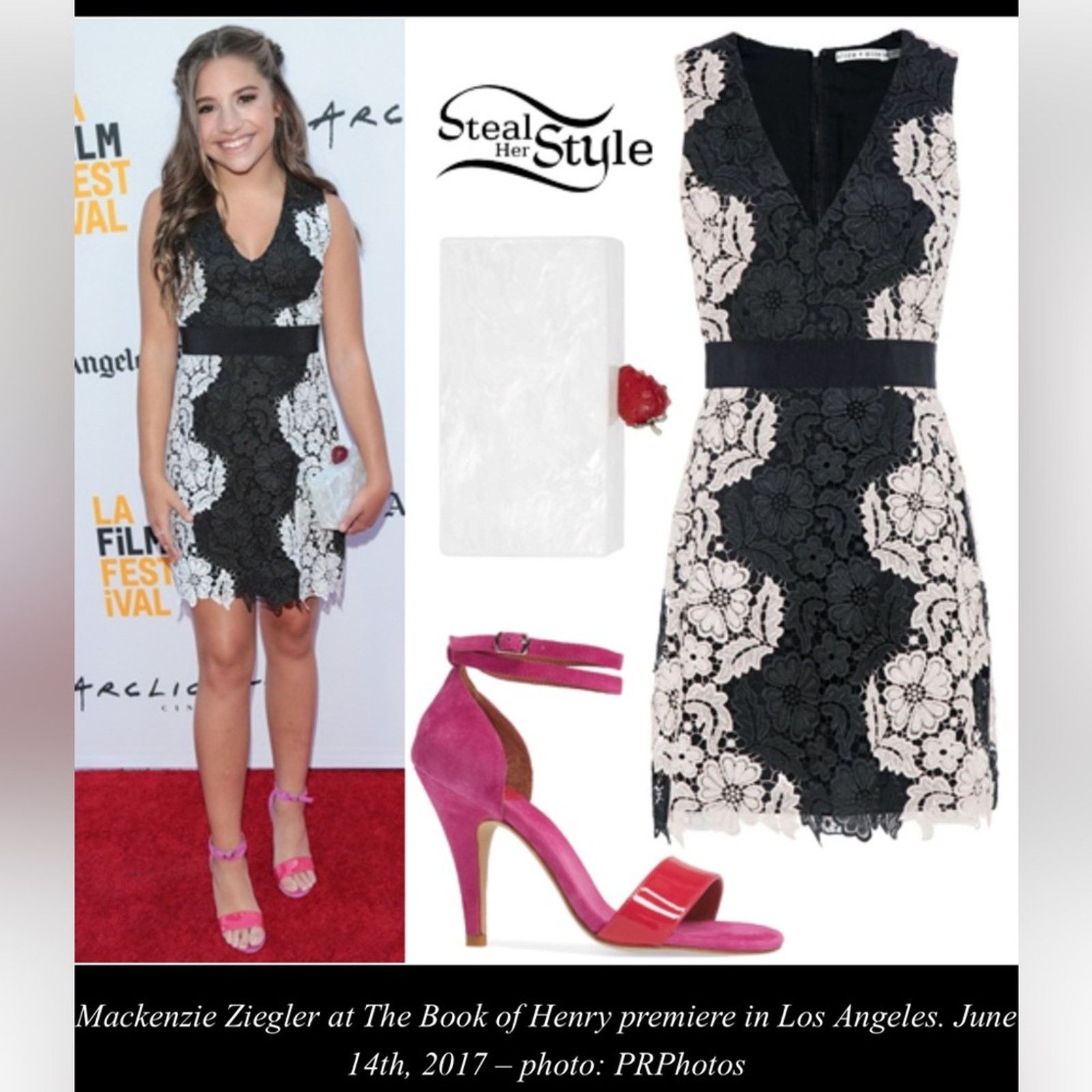 Alice + Olivia ALICE + OLIVIA Patrice A Line Dress in Black Nude Pink XS 0 Size XS / US 0-2 / IT 36-38 - 7 Thumbnail