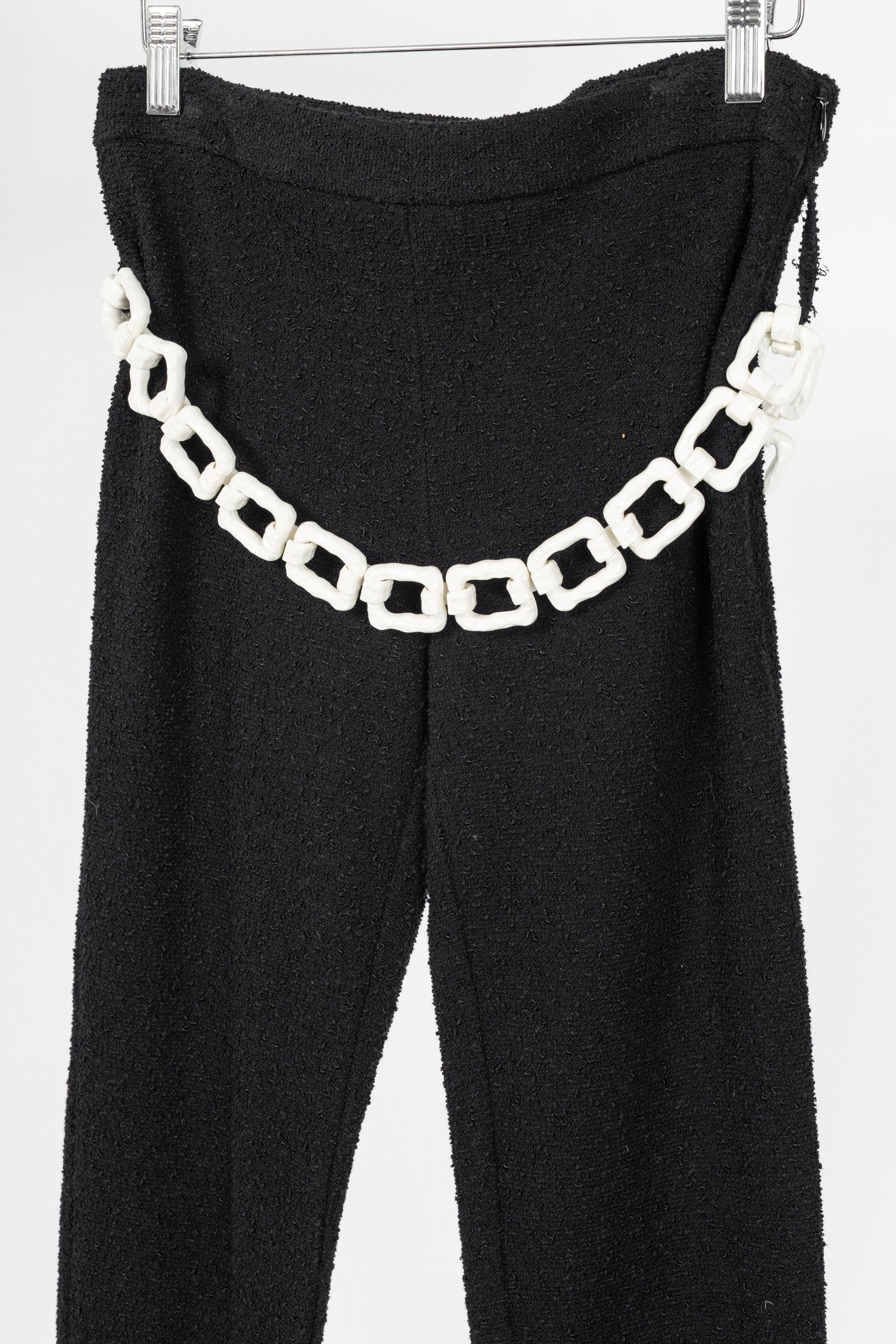Moschino Moschino Cheap and Chic Boucle-Knit Chain-Belt Skinny Pants Size 27" / US 4 / IT 40 - 3 Thumbnail