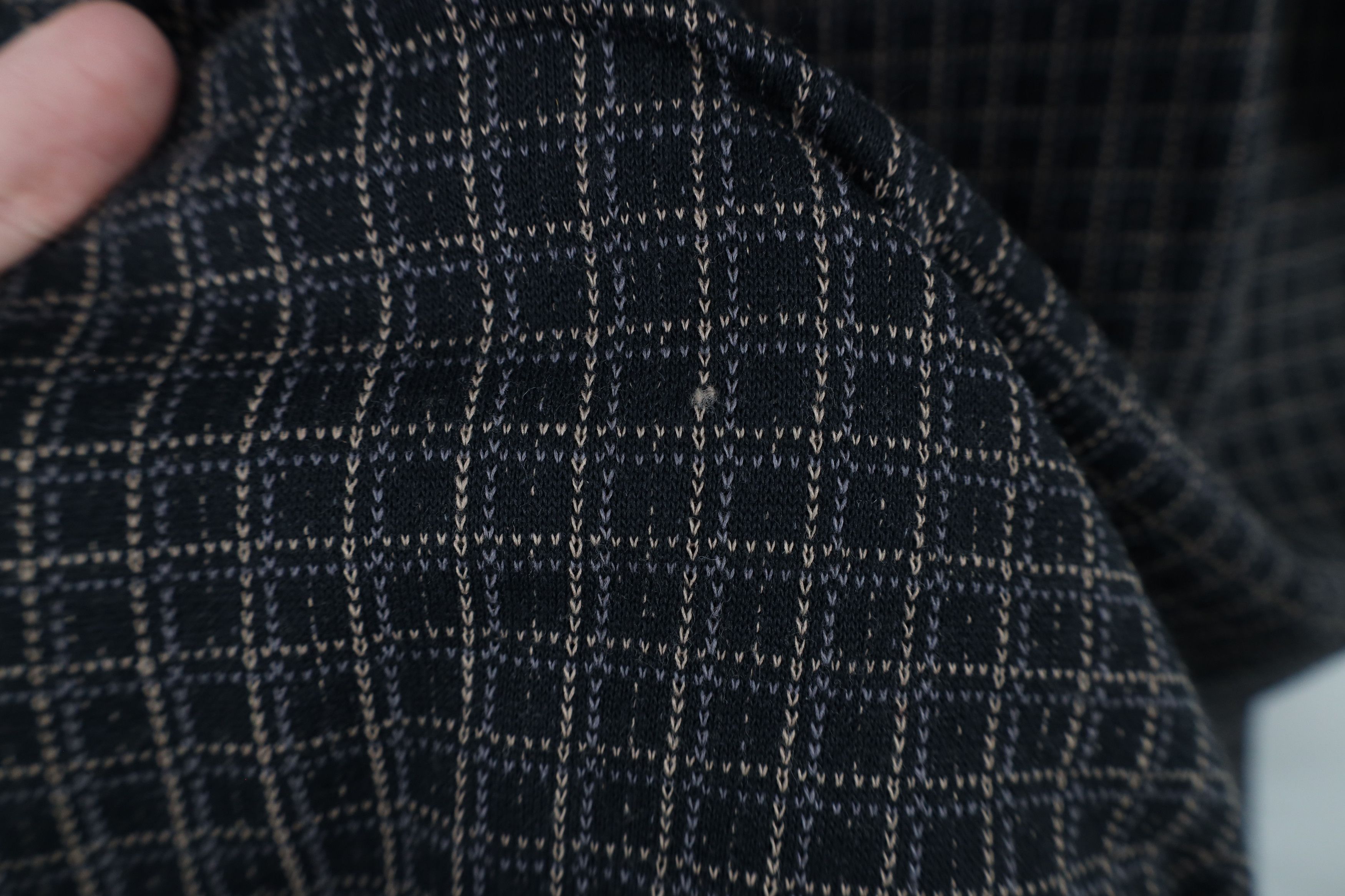 Vintage Vintage 90s Streetwear Checkered Knit Collared Polo Shirt Size US L / EU 52-54 / 3 - 4 Thumbnail