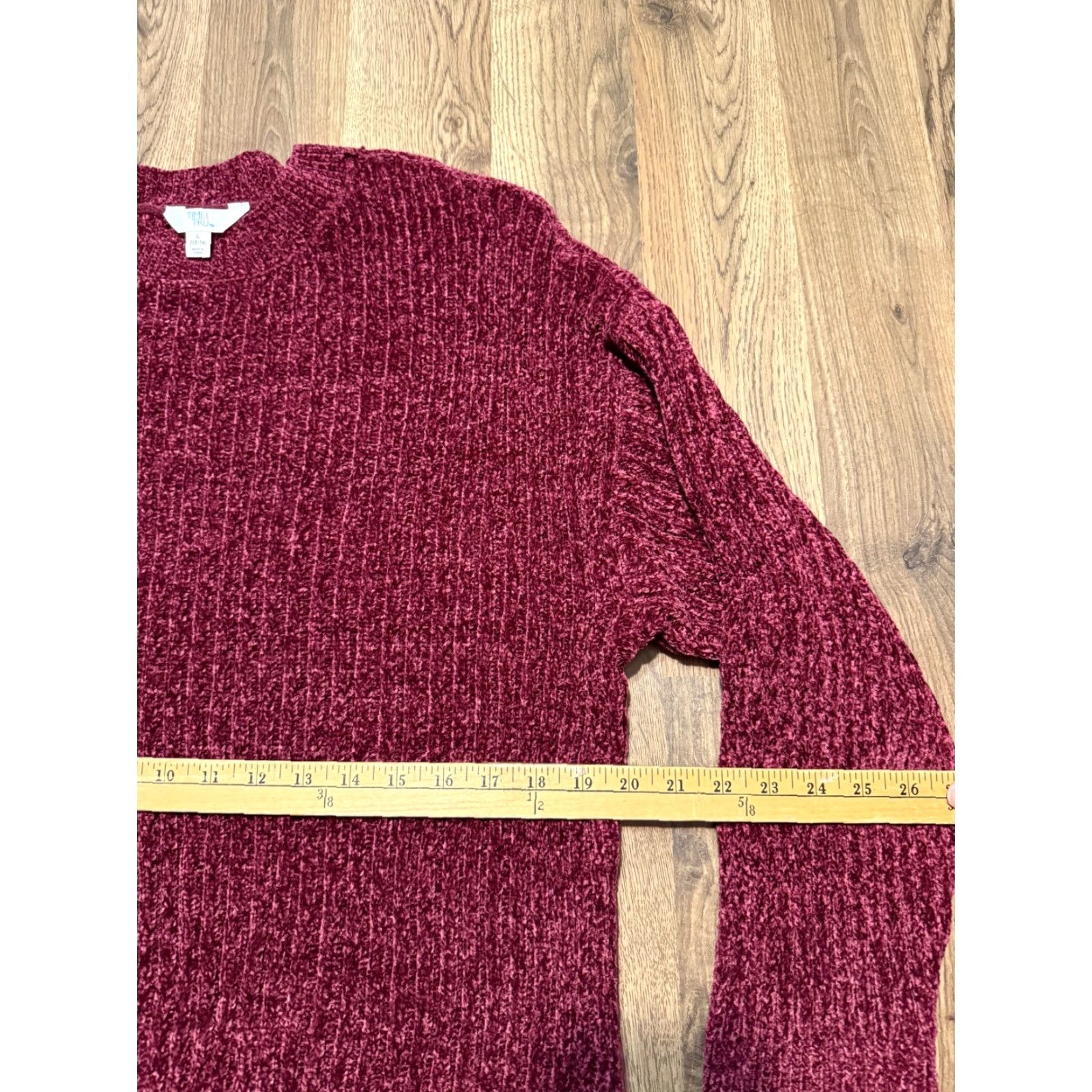 Vintage Time & Tru Sweater Women's Large Purple Crewneck Knit Pullover Size L / US 10 / IT 46 - 7 Thumbnail