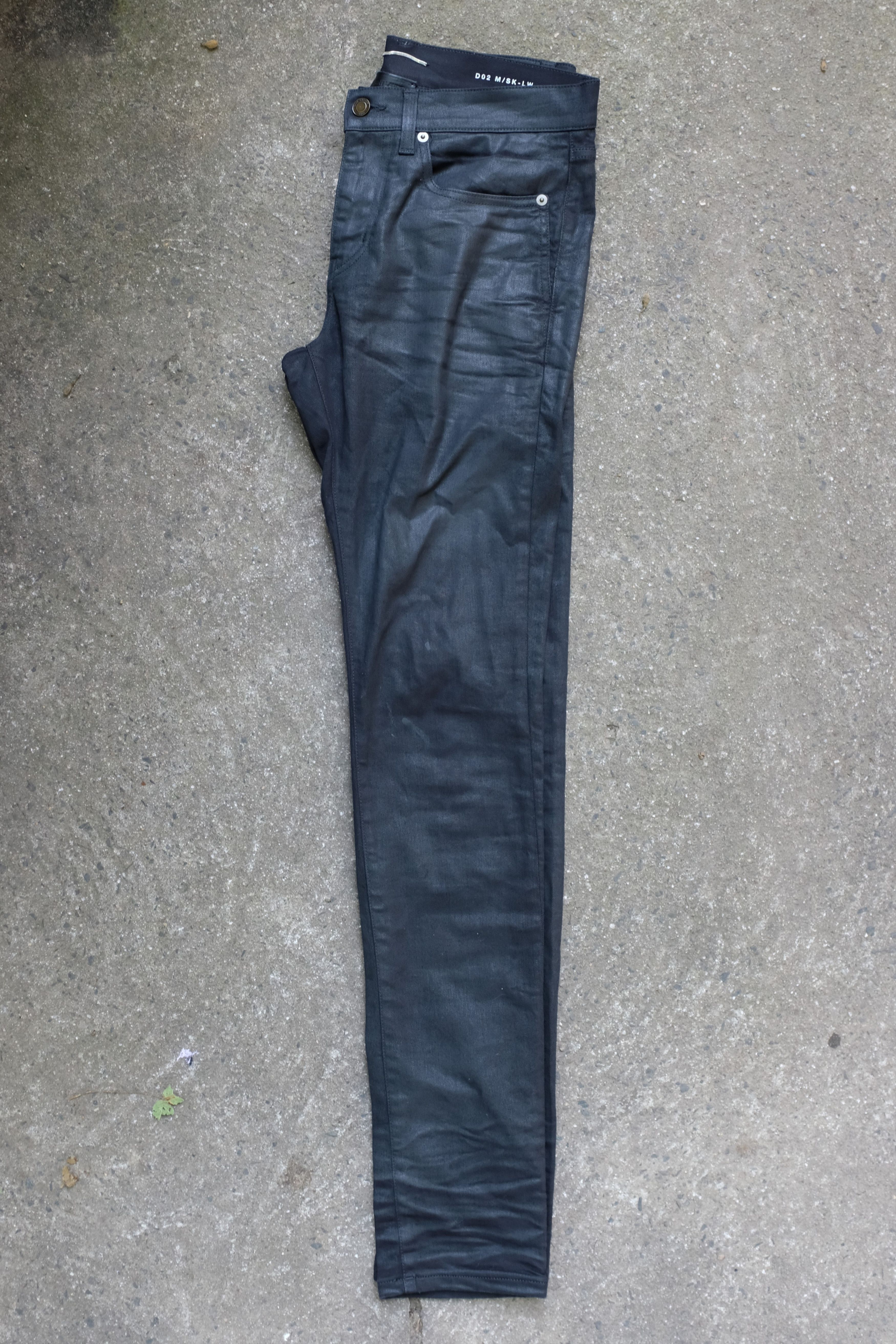 Saint Laurent Paris Saint Laurent D02 Wax Coated Black Denim Jeans Size US 29 - 3 Thumbnail