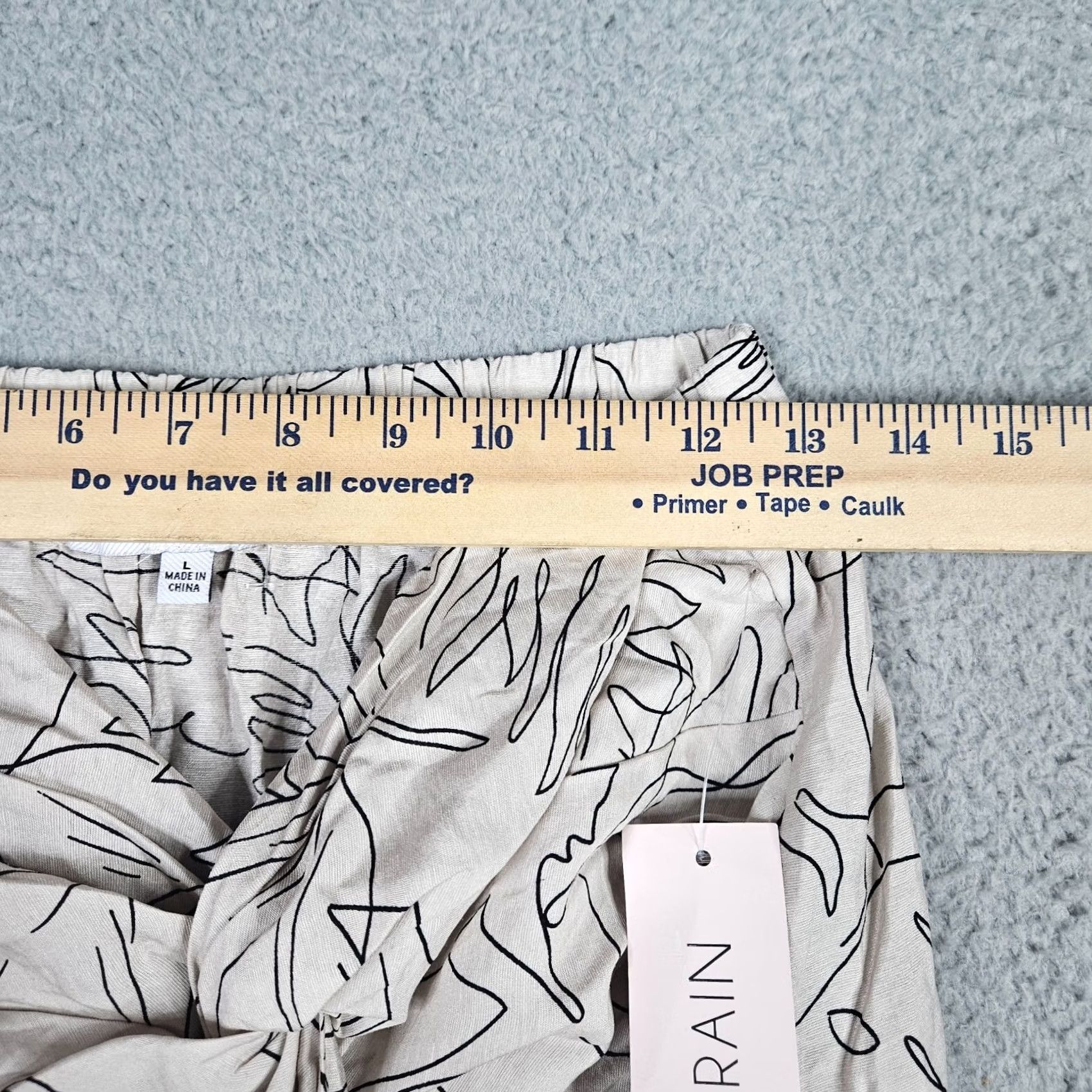 Rains Sweet Rain Skirt Midi A-Line Slit Beige Black Women L NEW Size 36" / US 14 / IT 50 - 2 Thumbnail