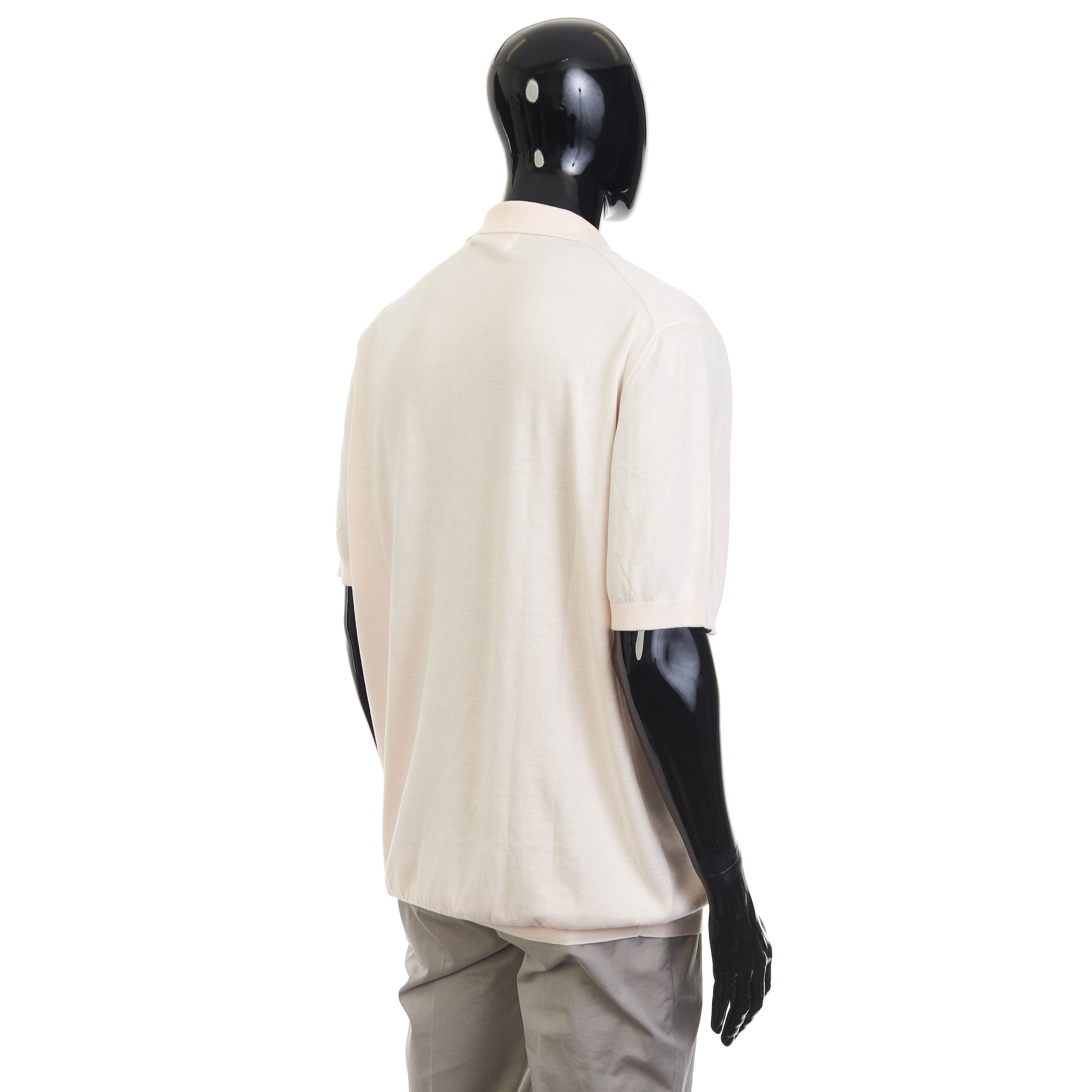 Brunello Cucinelli Light Pink Lightweight Cotton Knit Polo Shirt Size 60 Size US XXL / EU 58 / 5 - 6 Thumbnail