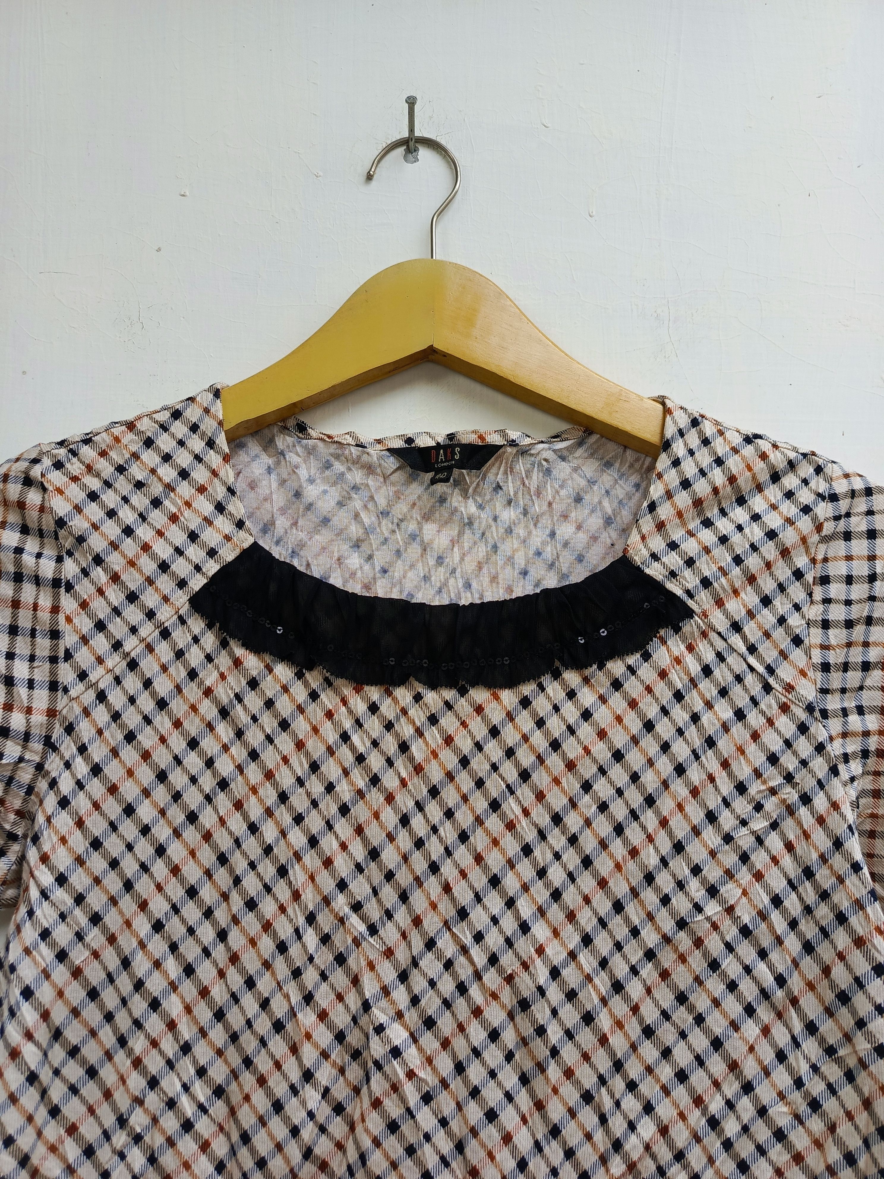 DAKS Daks london house check blouse shirt Size S / US 4 / IT 40 - 2 Thumbnail