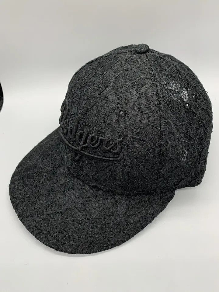 LUCKYBUNNY Women’s Bling Baseball Cap With Flower – Adjustable Low-Profile Dad Hat In Denim