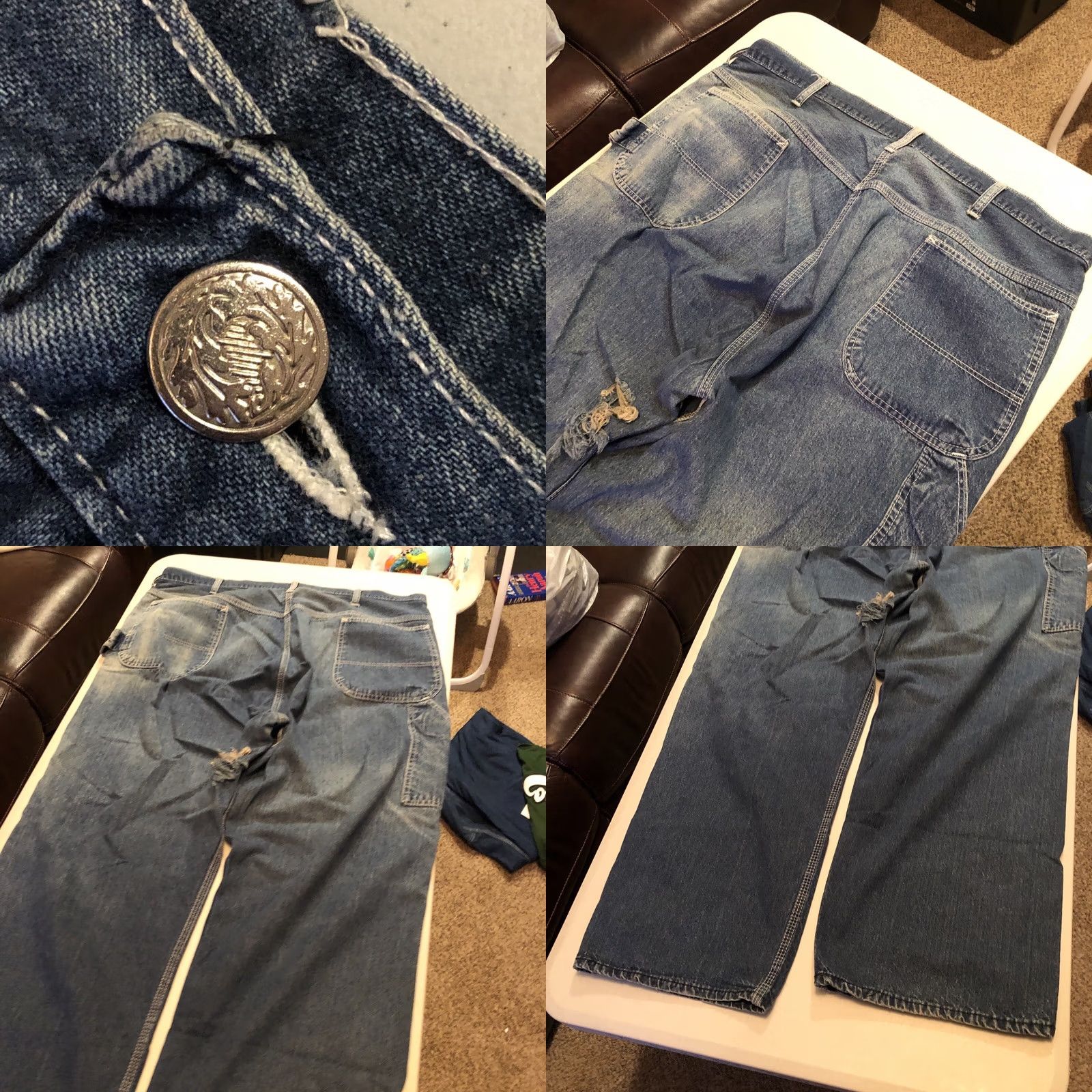 J Brand VINTAGE Pointer Brand Carpenter Jeans 40 X 28.5 Blue Dungaree L.C. King Mfg.USA Made Size US 40 / EU 56 - 8 Thumbnail