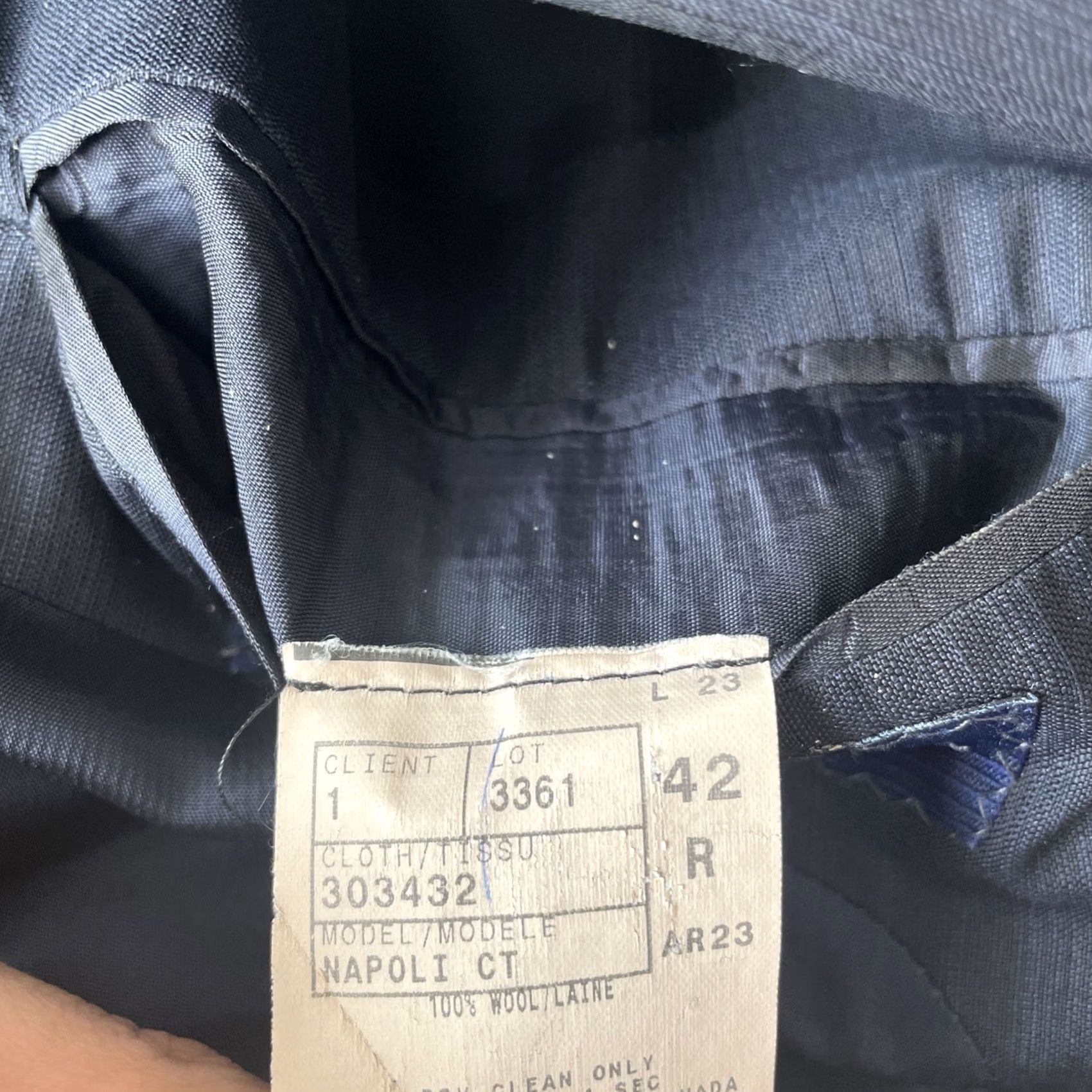 Jack Victor Jack Victor Sport Coat Blazer Mens 42R Slim Fit Pinstripe Black/Blue Size 42R - 5 Thumbnail