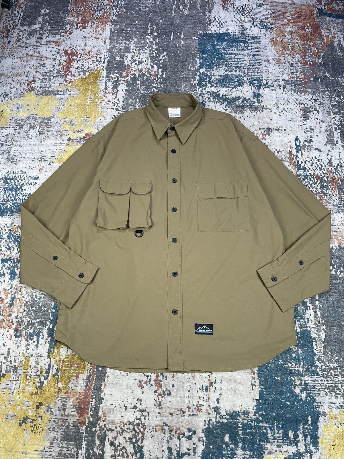 Beams Plus Tigora x Beams Design Khaki Boxy Silhouette Outdoor Shirt Size US M / EU 48-50 / 2 - 2 Thumbnail