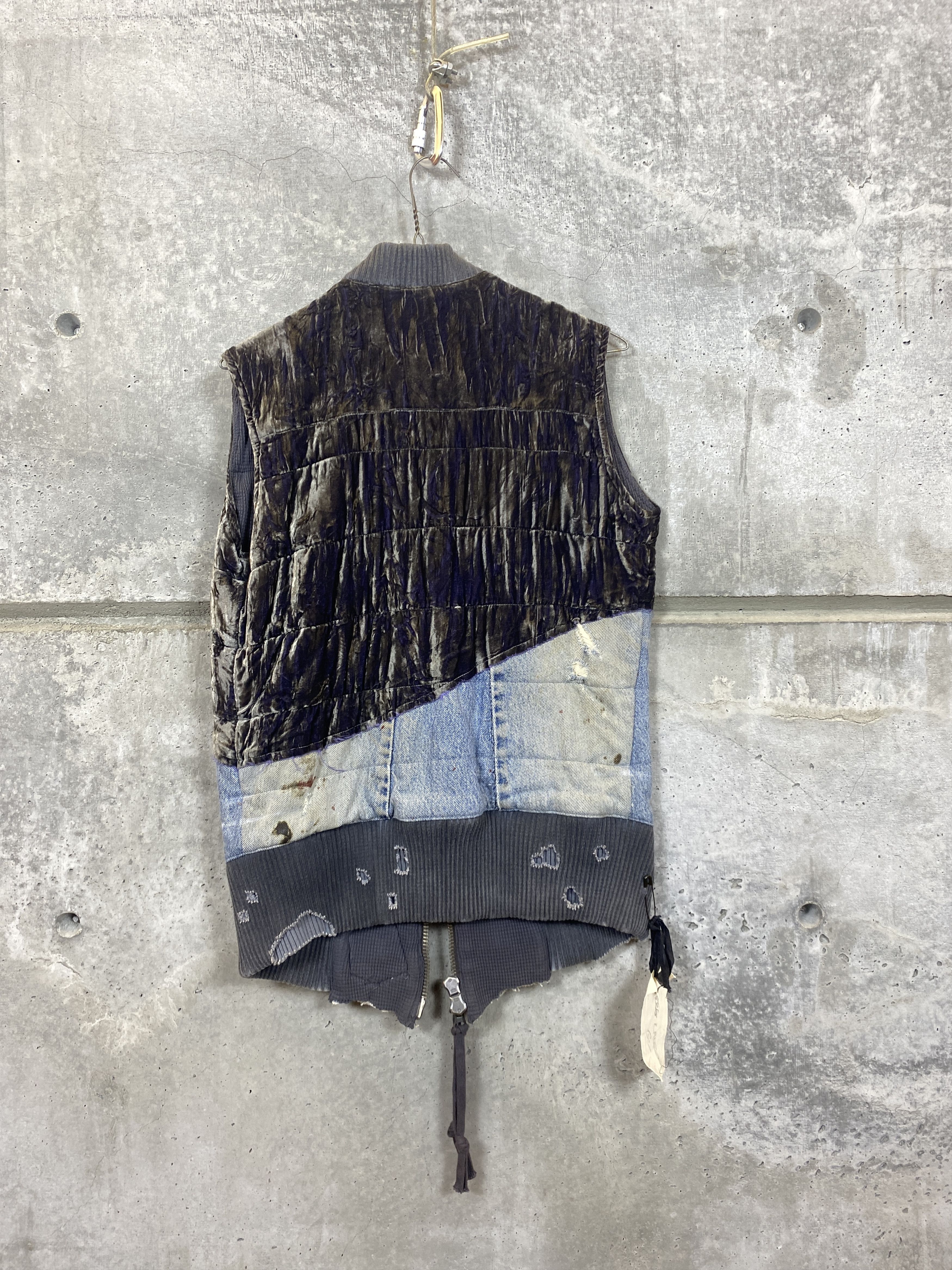 Greg Lauren Greg Lauren Sample Crushed Velvet Quilted Puffy Flight Vest Size US S / EU 44-46 / 1 - 2 Thumbnail