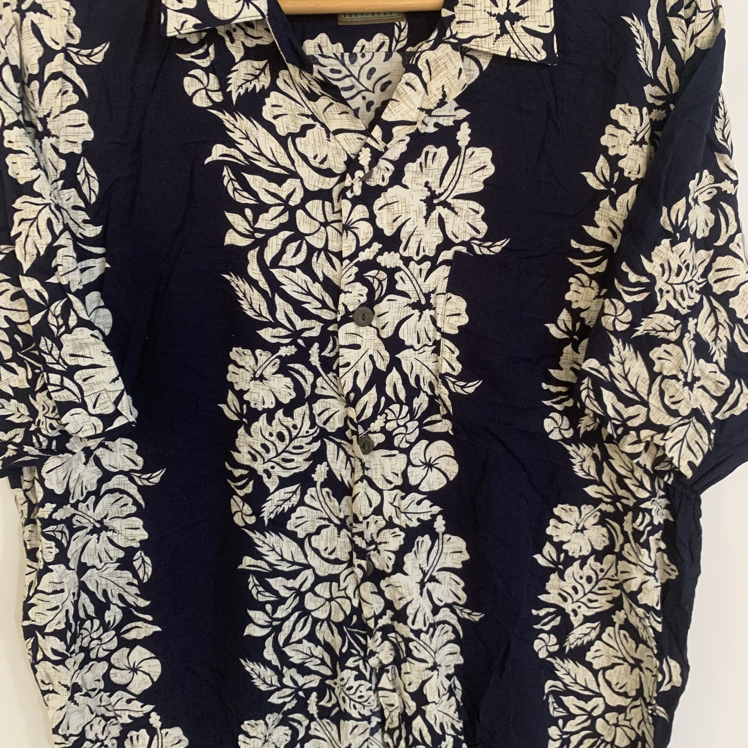Other Vintage Hawaiian Button Up Shirt Floral Stripe Rare Size US L / EU 52-54 / 3 - 4 Thumbnail