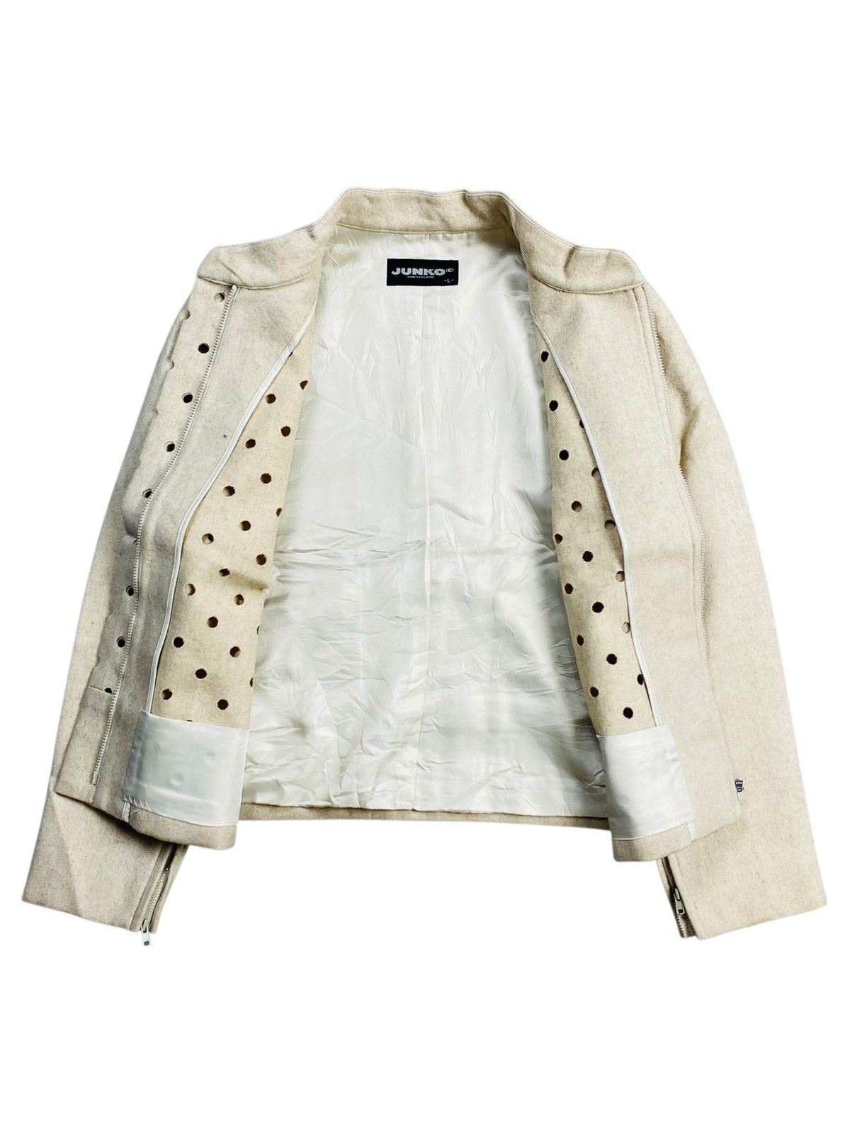 Issey Miyake 1990s Junko - Laser Cut Outer Jacket Size L / US 10 / IT 46 - 2 Thumbnail