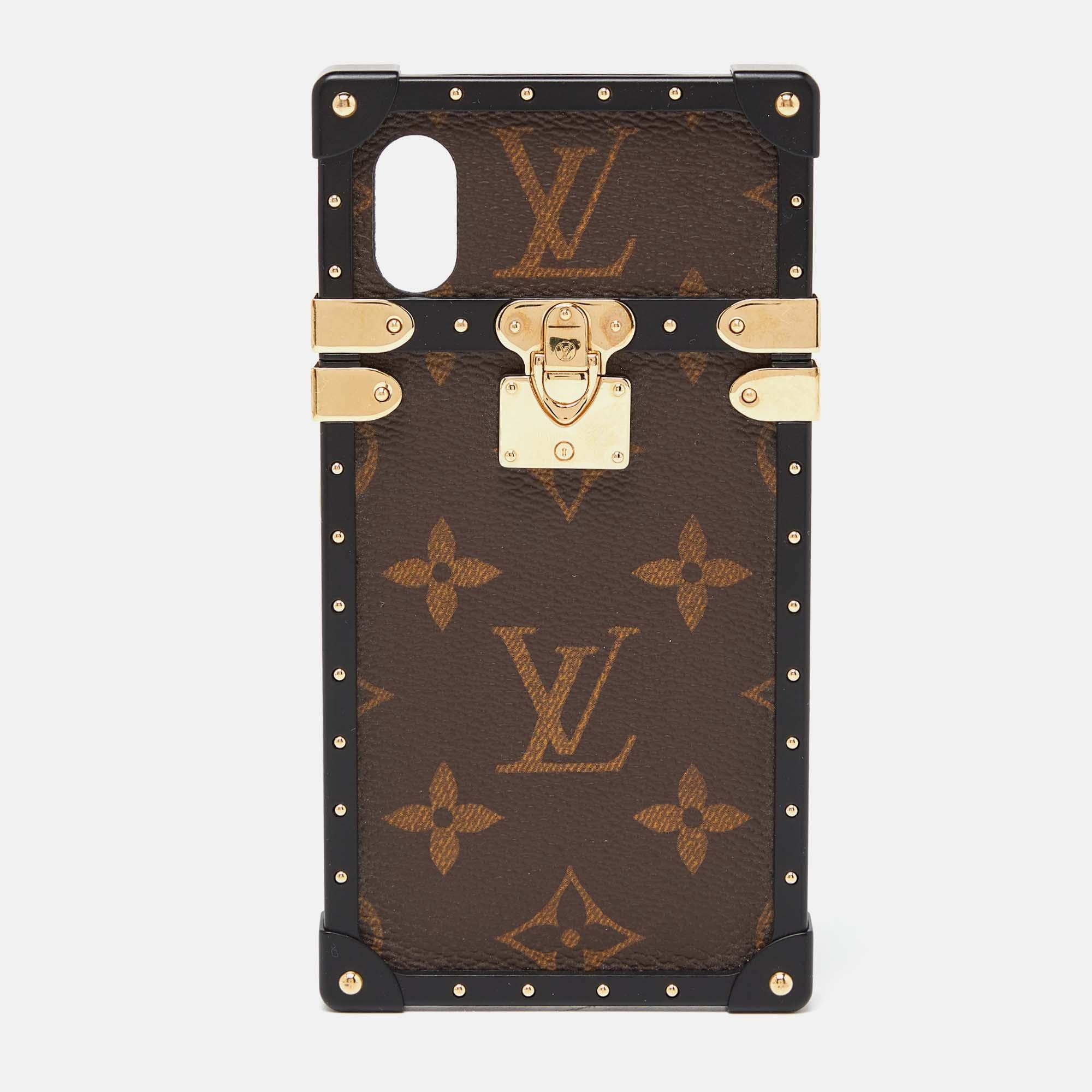 image of Louis Vuitton Monogram Canvas Eye Trunk Iphone X Case in Brown, Men's