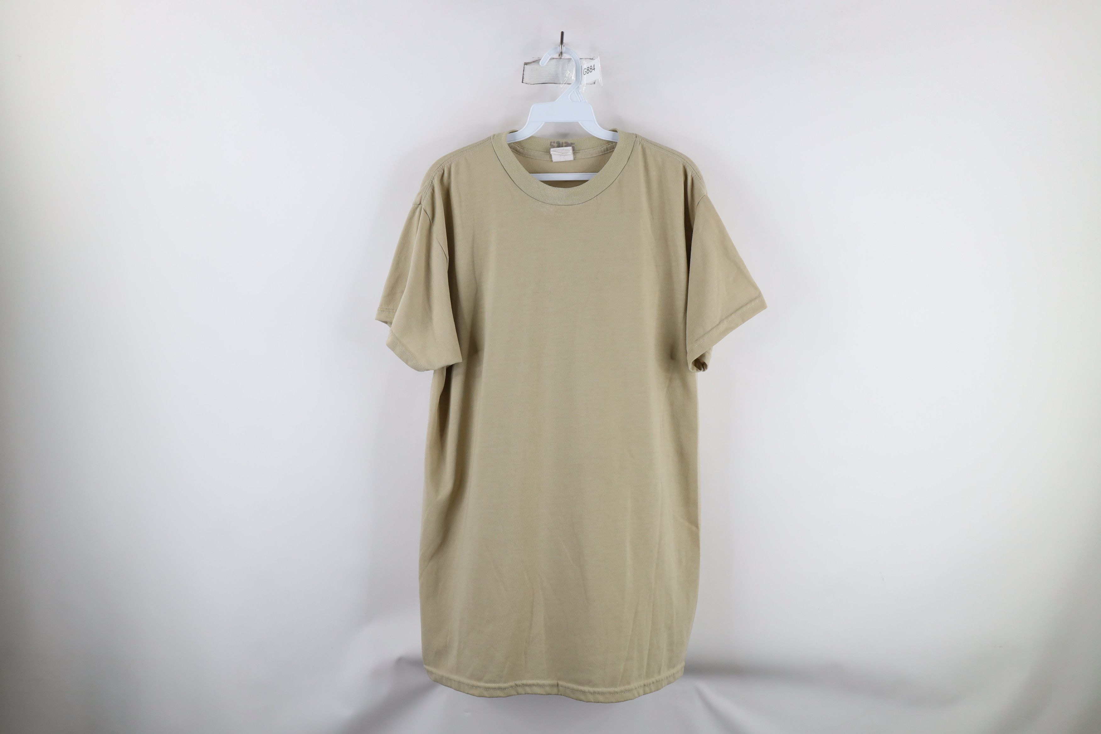 Vintage Vintage 90s Streetwear Blank Short Sleeve T-Shirt Beige USA Size US L / EU 52-54 / 3 - 1 Thumbnail