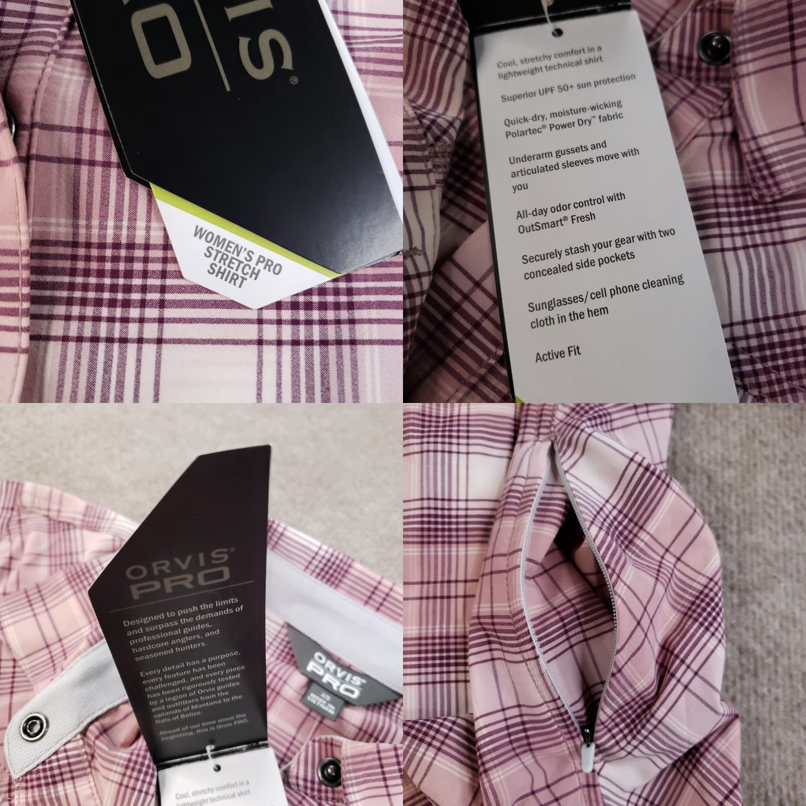 Orvis VINTAGE Orvis Shirt Women's XS Purple Plaid Stretch Button-Up Collared Lightweight Pocketed 90s Womens Size XS / US 0-2 / IT 36-38 - 8 Thumbnail