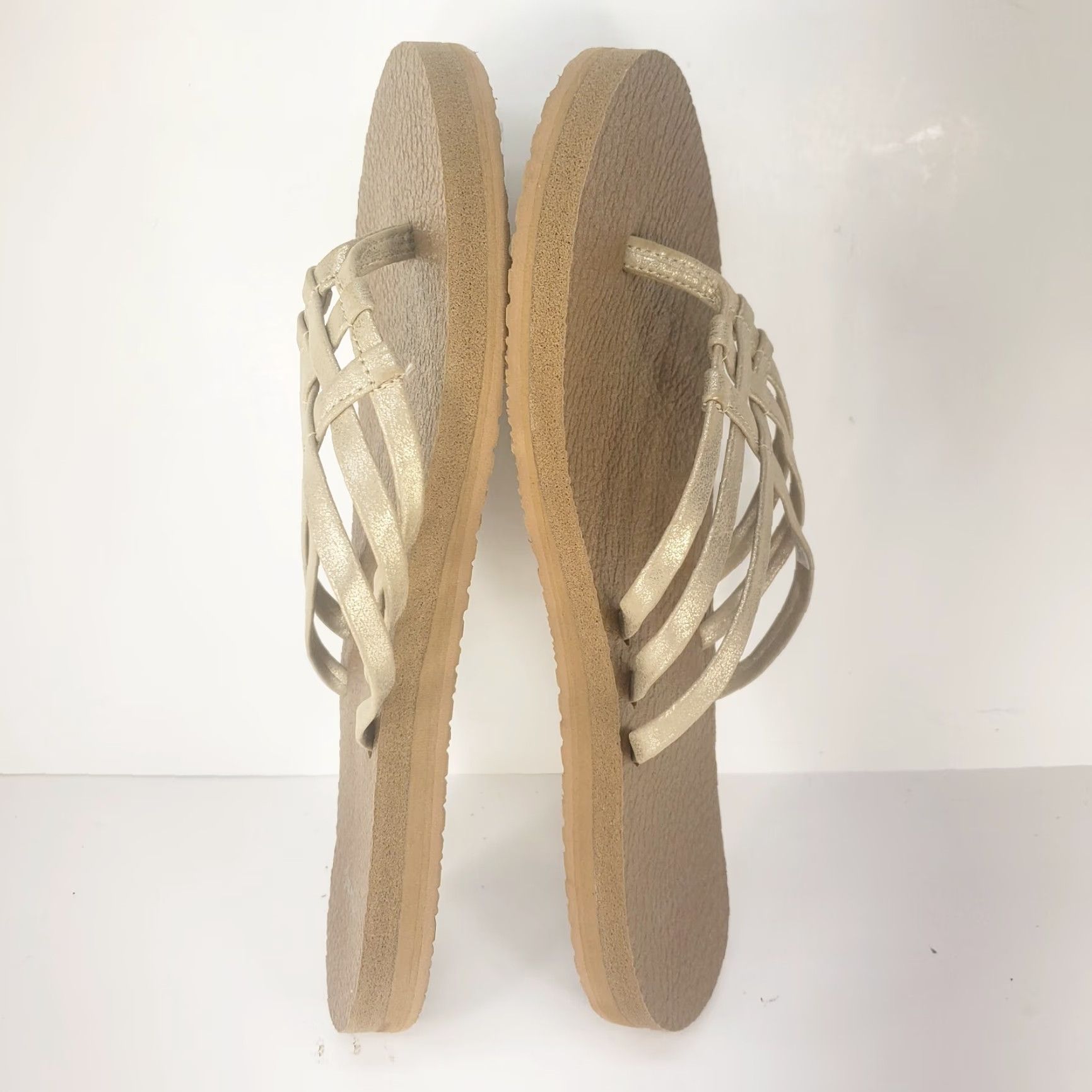 Sanuk Sanuk Womens 10 Yoga Salty Metallic Flip Flops Sandals Champagne Gold 1091372 Size US 10 / IT 40 - 7 Thumbnail