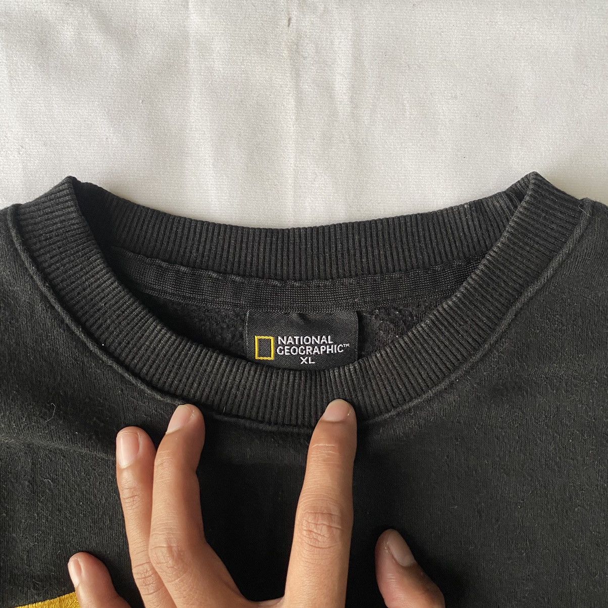 Japanese Brand × Vintage Classic Yellow Logos National Geographic Sweatshirt Size US XL / EU 56 / 4 - 3 Thumbnail