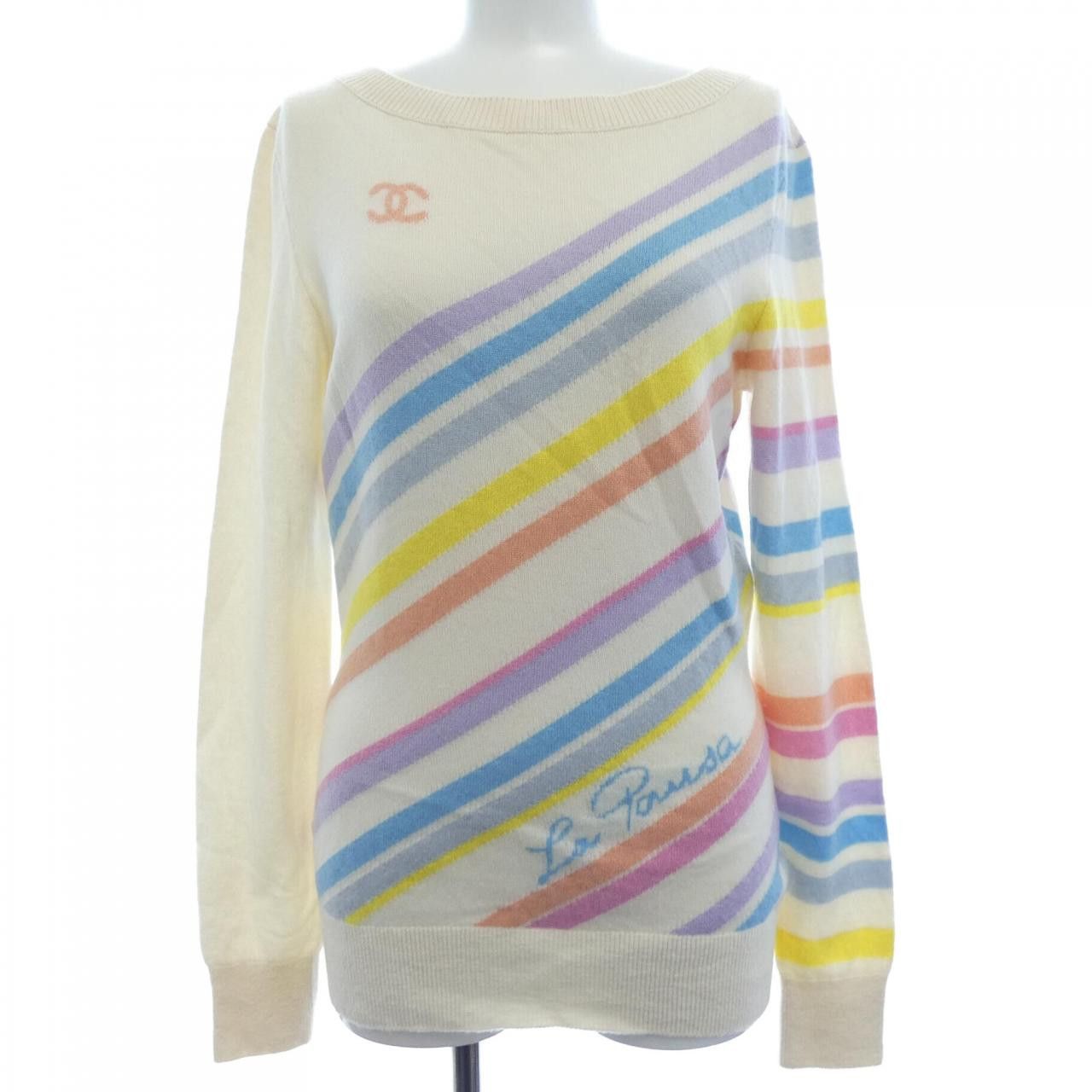 Chanel Chanel Chanel LA PAUSA Cashmere Knit Textile Tops P60517K46044 DUTY FREE for USA Size ONE SIZE - 1 Thumbnail