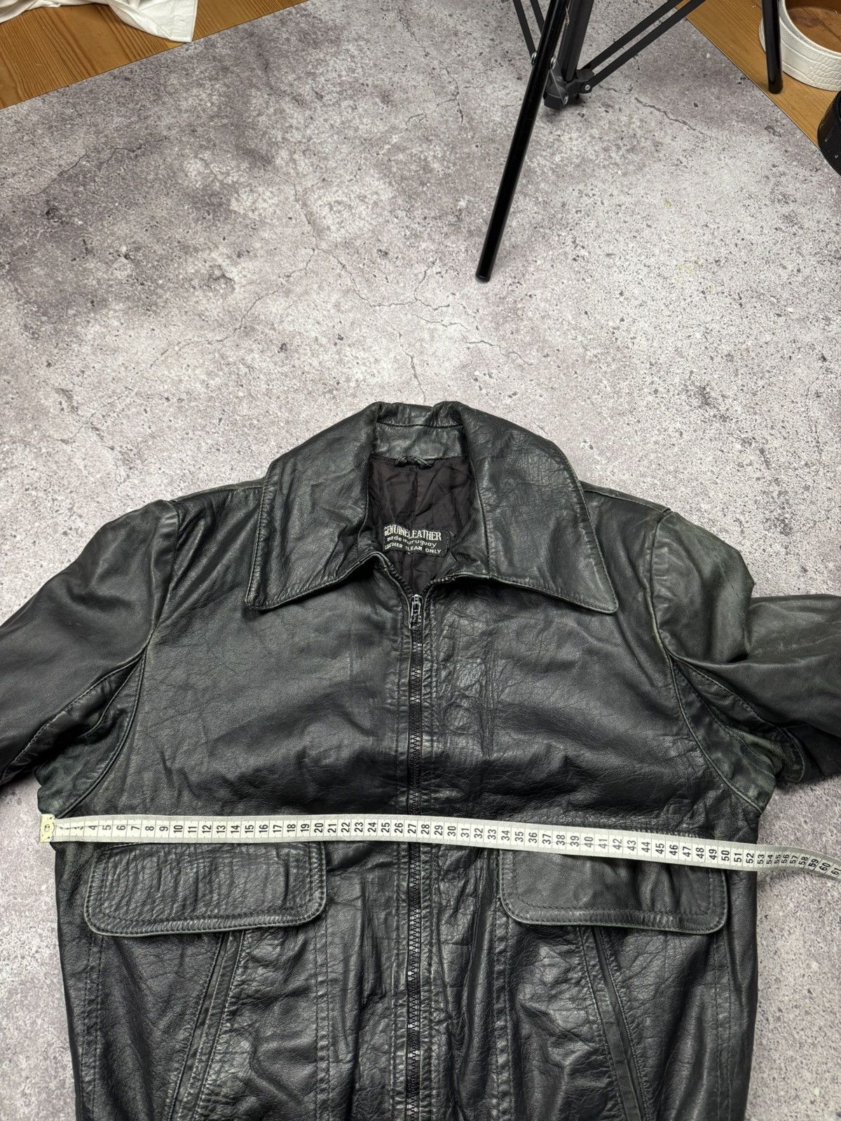 Japanese Brand Y2K Rick Owen’s Style Distressed Leather Bomber Jacket Japan Size US S / EU 44-46 / 1 - 12 Thumbnail