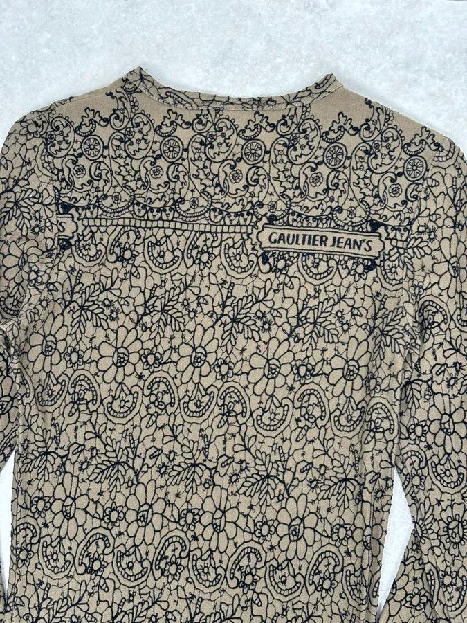 Jean Paul Gaultier 2000s Jean Paul Gaultier Khaki Tattoo Floral Maxi Dress Size S / US 4 / IT 40 - 8 Thumbnail