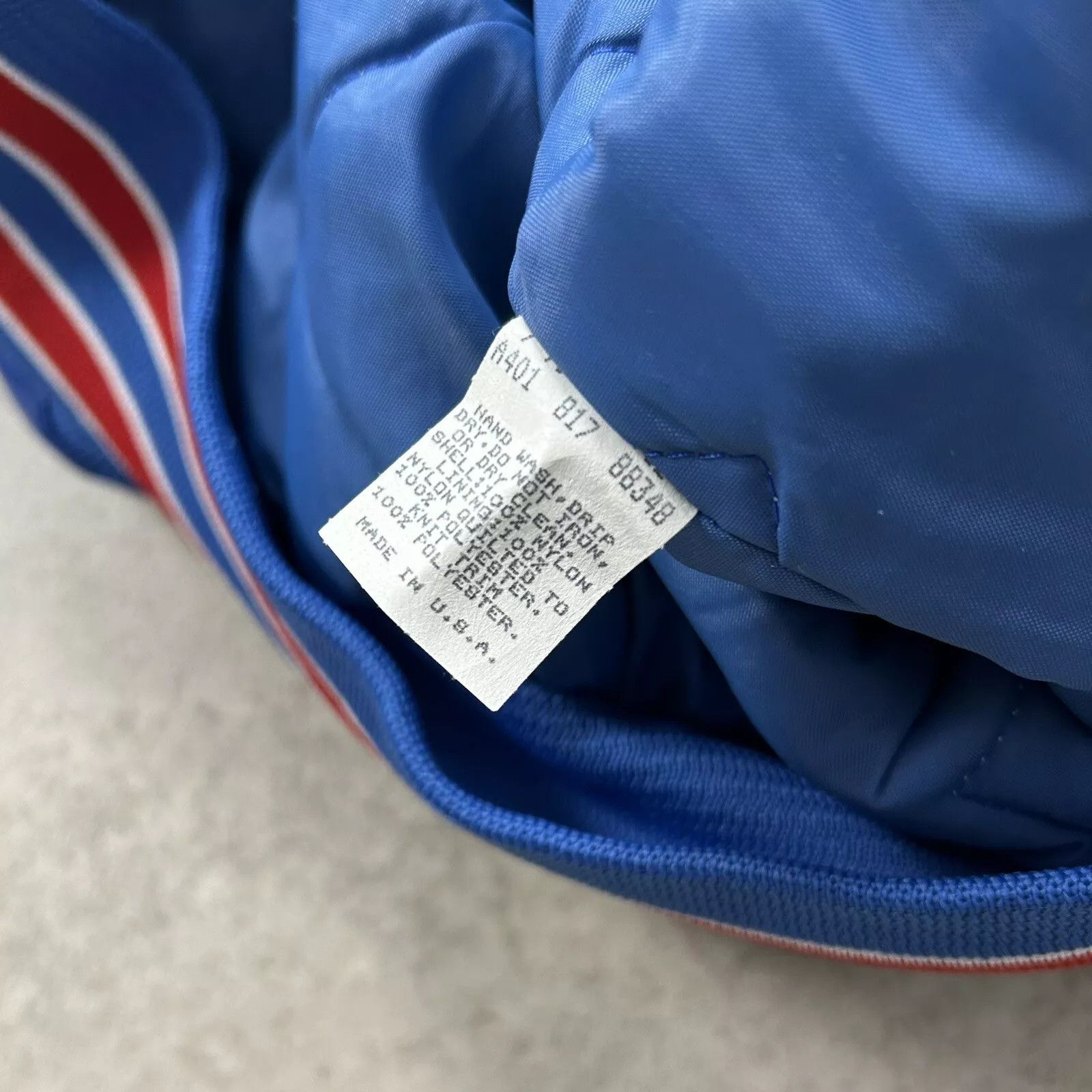 Chalk Line × NFL × Vintage VTG 90s NFL New York GIANTS SPELL OUT SATIN BOMBER JACKET Size US XL / EU 56 / 4 - 6 Thumbnail