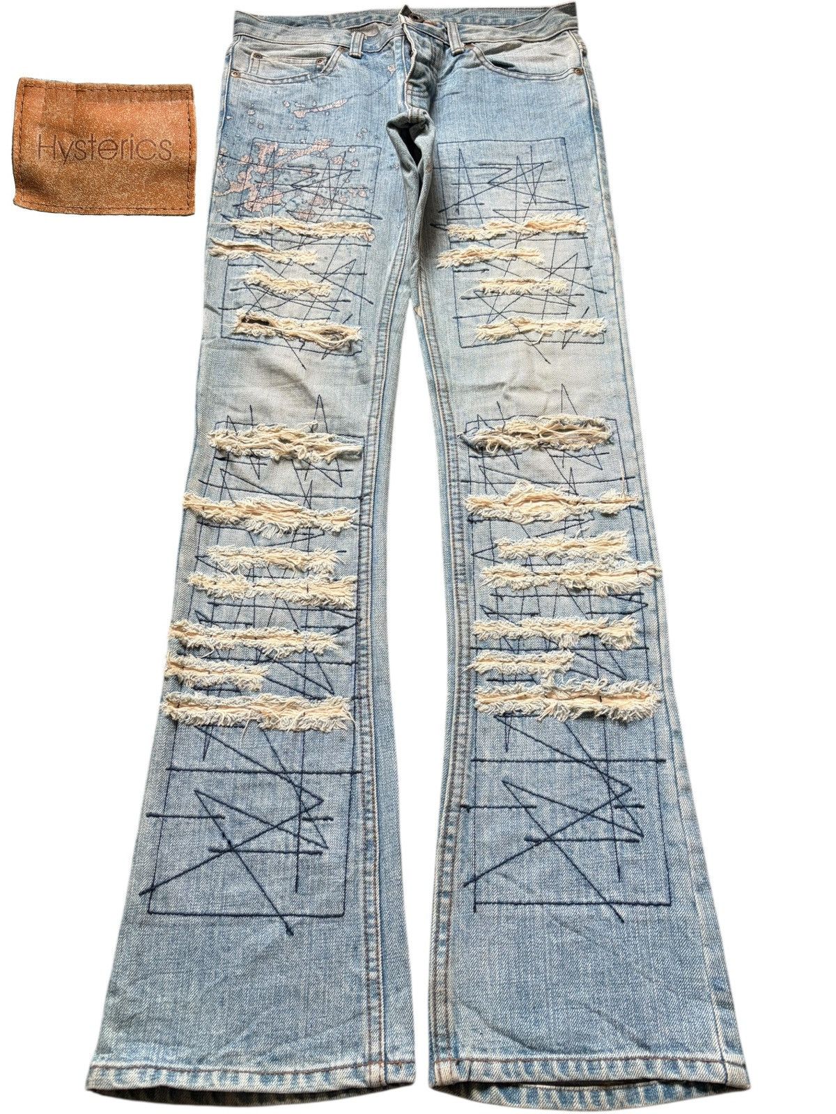 Hysteric Glamour Vintage Hysteric Glamour Distress Low Rise Flare Jeans Size 29" - 1 Thumbnail