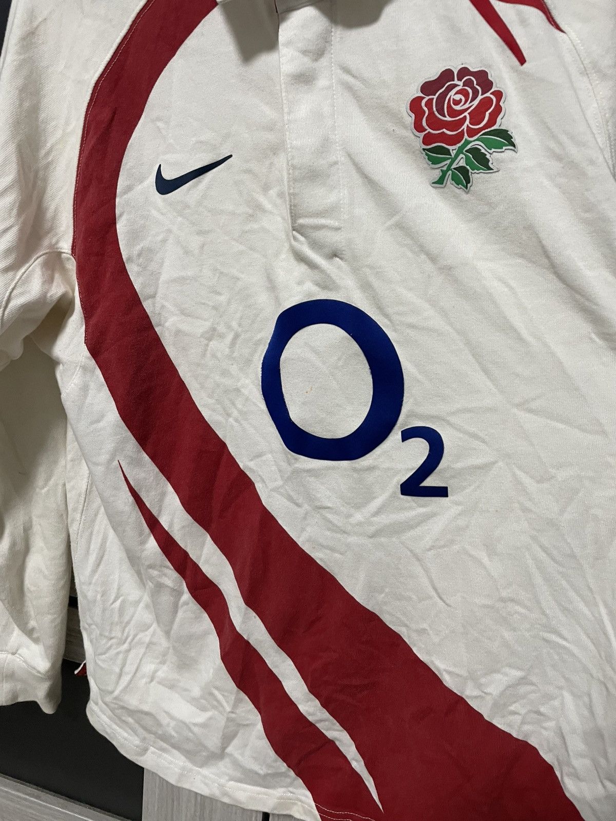 Nike × Vintage Vintage 2007 England Longsleeve Rugby Jersey Y2K O2 Shirt Size US M / EU 48-50 / 2 - 3 Thumbnail