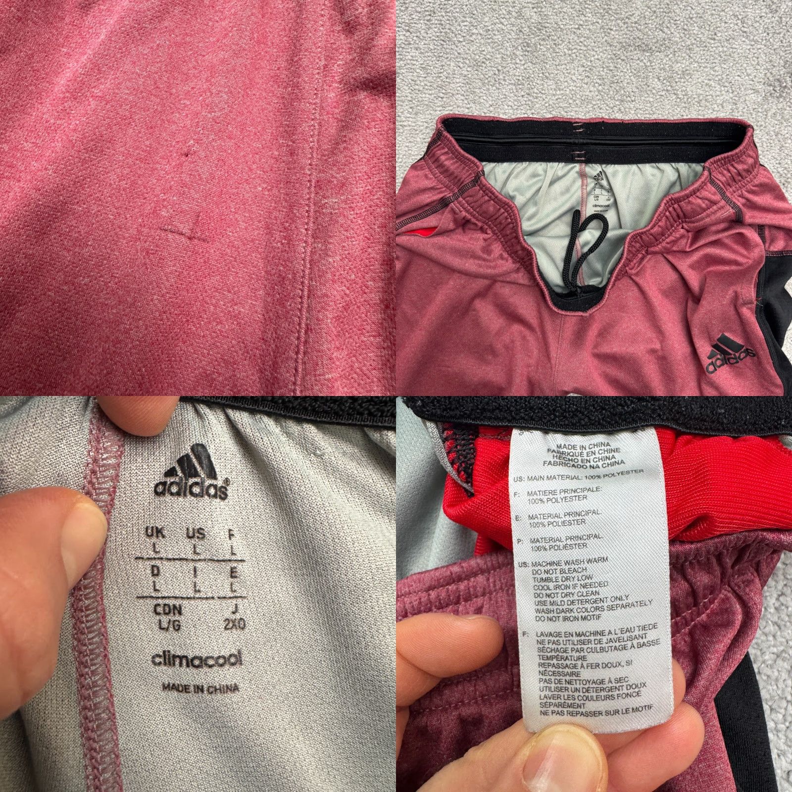 Adidas Adidas Climacool Basketball Training Shorts Men Large Heathered Red Black Active Size US 33 - 8 Thumbnail