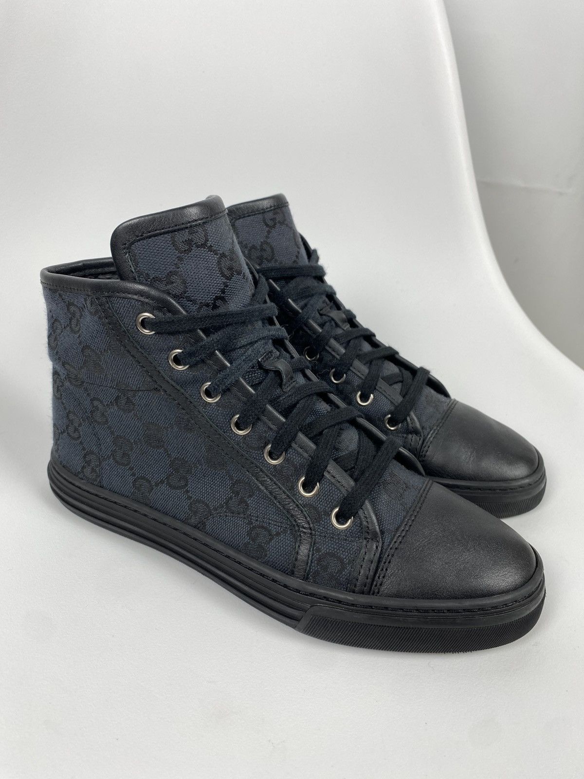 Gucci GG Signature Sneakers Hi-Top Monogrammed size 35.5