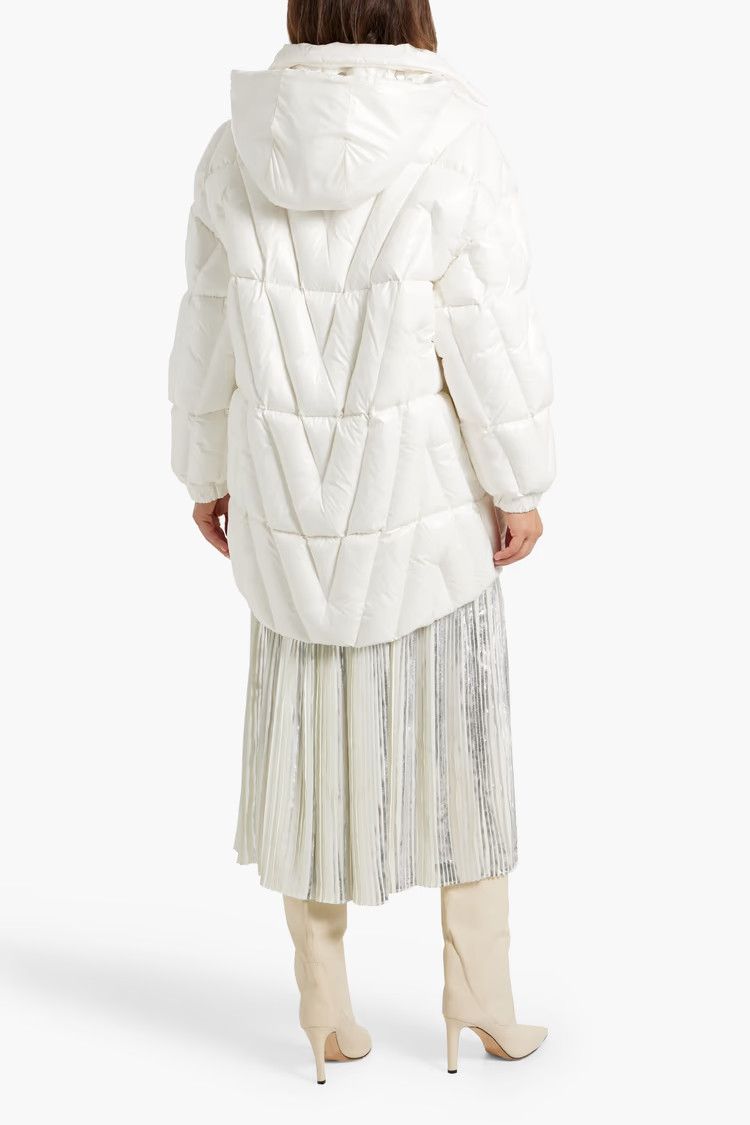 Valentino o1y0226 Shell Hooded Jacket in White Size S / US 4 / IT 40 - 3 Thumbnail