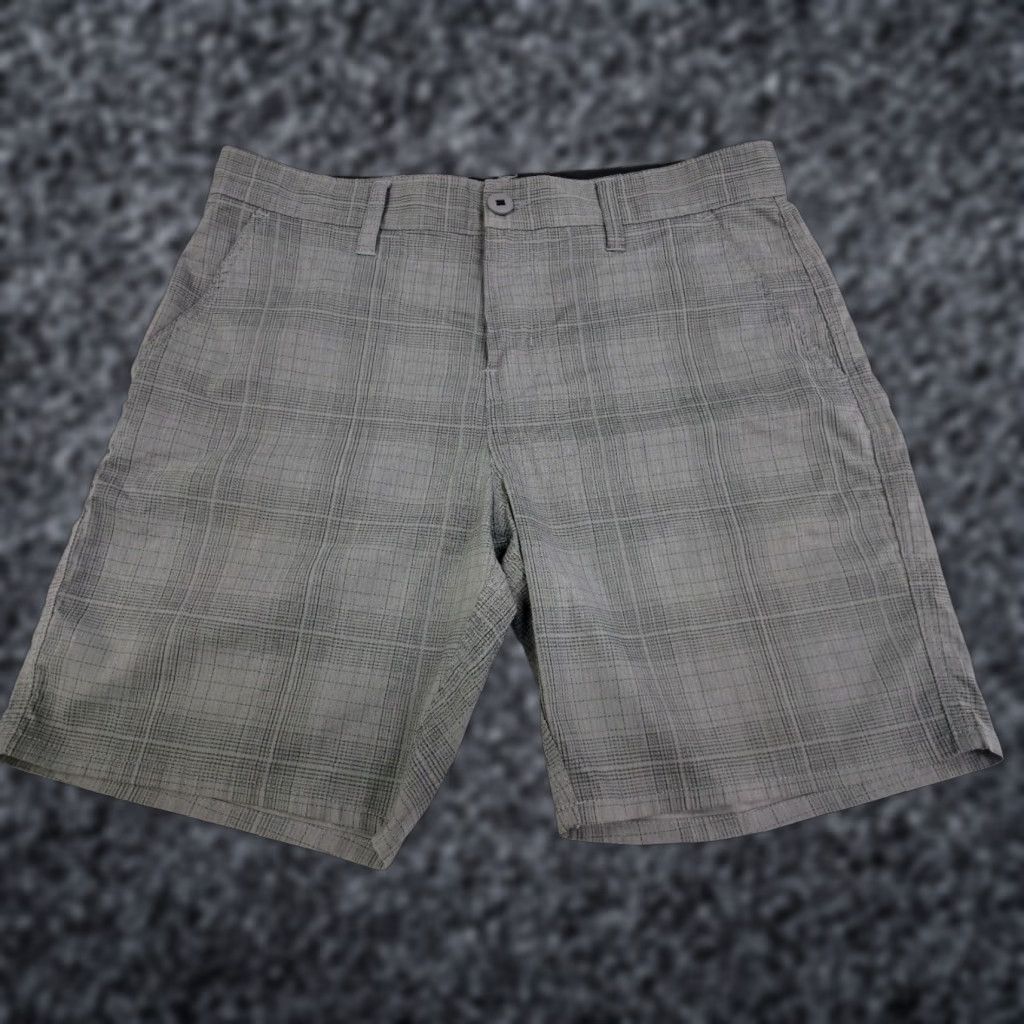 Brixton Brixton Mens Standard Fit Choice-X Chino Crossover Grey Plaid Shorts 31 Size US 31 - 1 Thumbnail