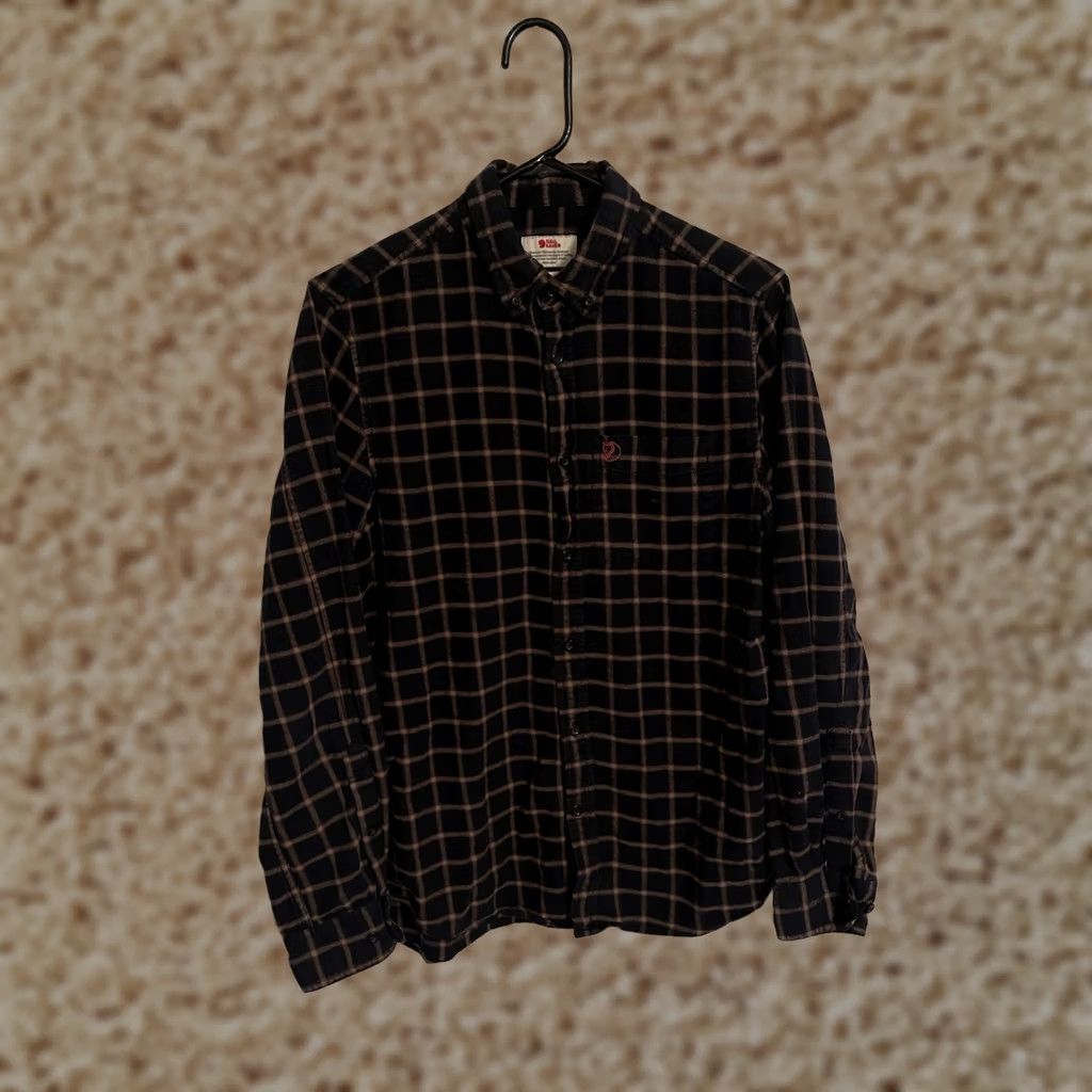 Vintage Fjallraven Ovik Flannel Shirt Men's Medium Navy Blue Check L/S Button Up Size US M / EU 48-50 / 2 - 1 Thumbnail