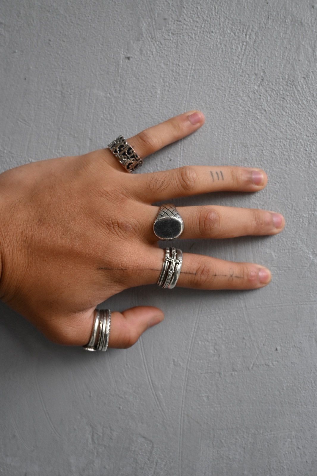 Dior Dior by John Galliano black trotter oblique D2 silver ring. Size ONE SIZE - 6 Thumbnail