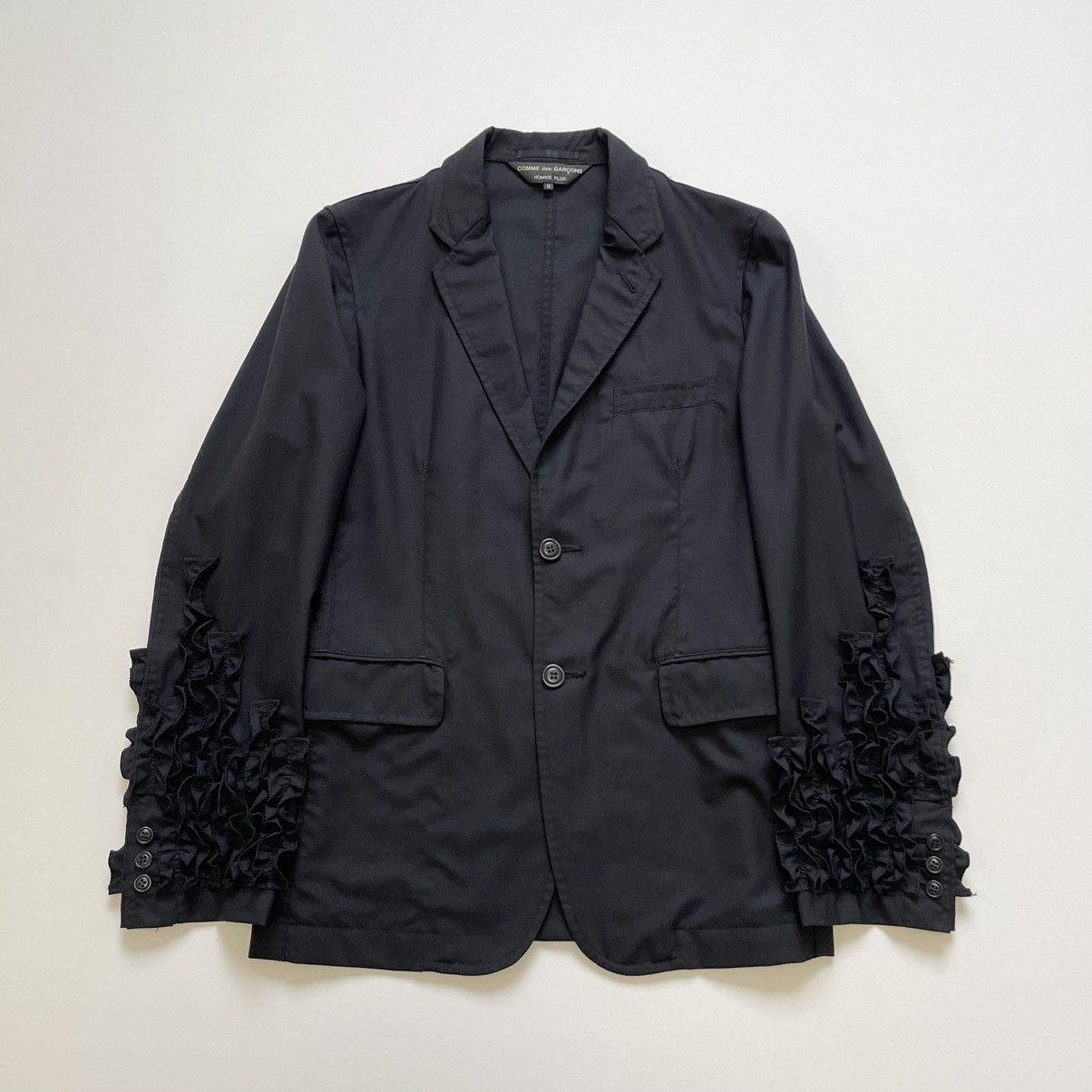 Comme des Garcons S/S 12 ‘Frilled Sleeve’ Black Wool Blazer Size 38R - 17 Thumbnail