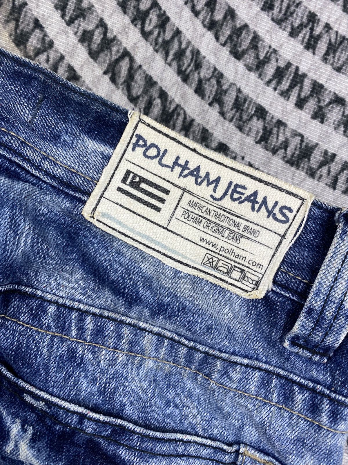 Japanese Brand Vtg Regular Polham Jeans Washed Distressed Denim Pants Size US 33 - 11 Thumbnail