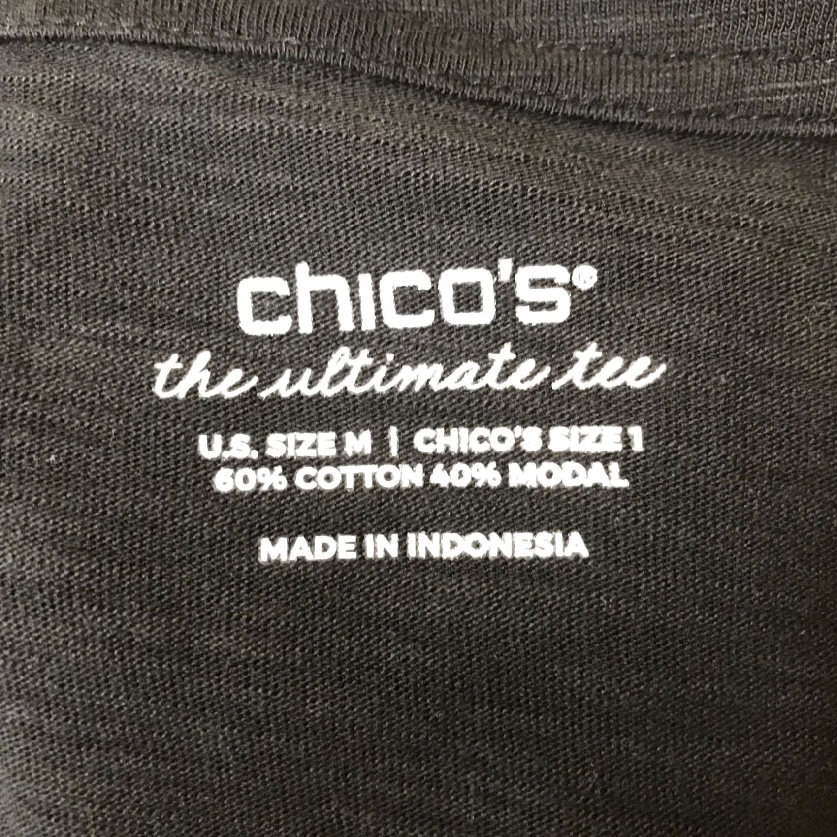 Vintage CHICO'S Women M Black Long Sleeve Open Front Cotton Blend Cardigan Sweater Size M / US 6-8 / IT 42-44 - 7 Thumbnail