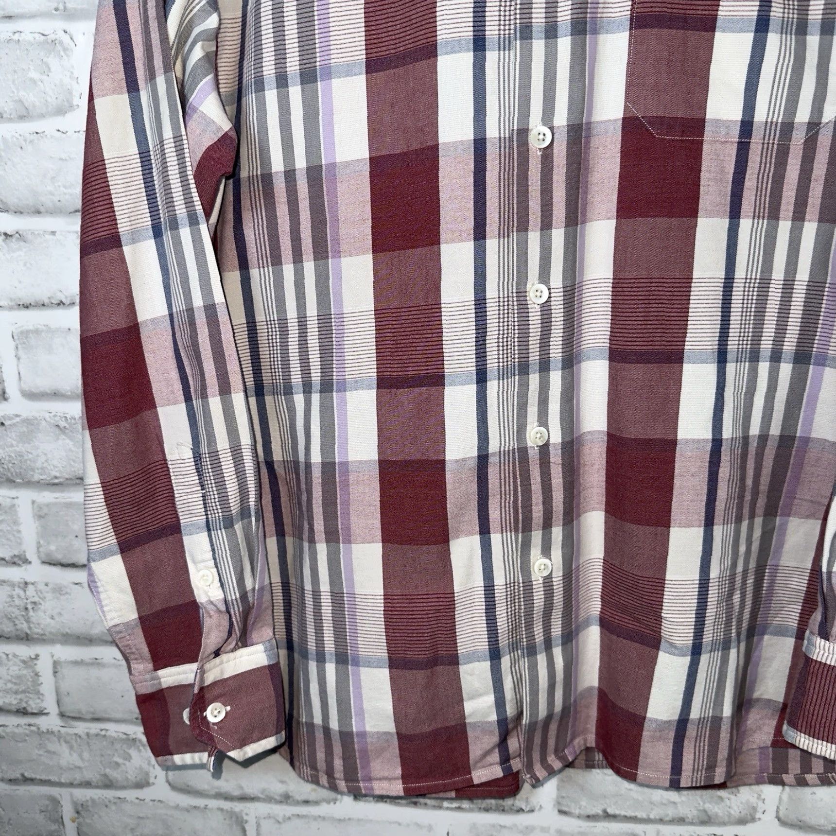 Tommy Bahama TOMMY BAHAMA Cotton Silk Blend Plaid Long Sleeve Button-Up Shirt Mens Size M Multicolor Size US M / EU 48-50 / 2 - 3 Thumbnail