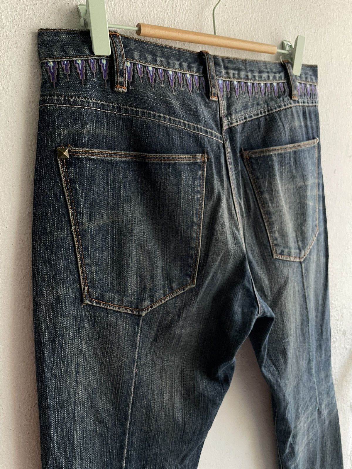 Paul Smith Sick🔥Stud Jeans Paul Smith Embroidery Denim Signature Stripe Size US 32 / EU 48 - 15 Thumbnail