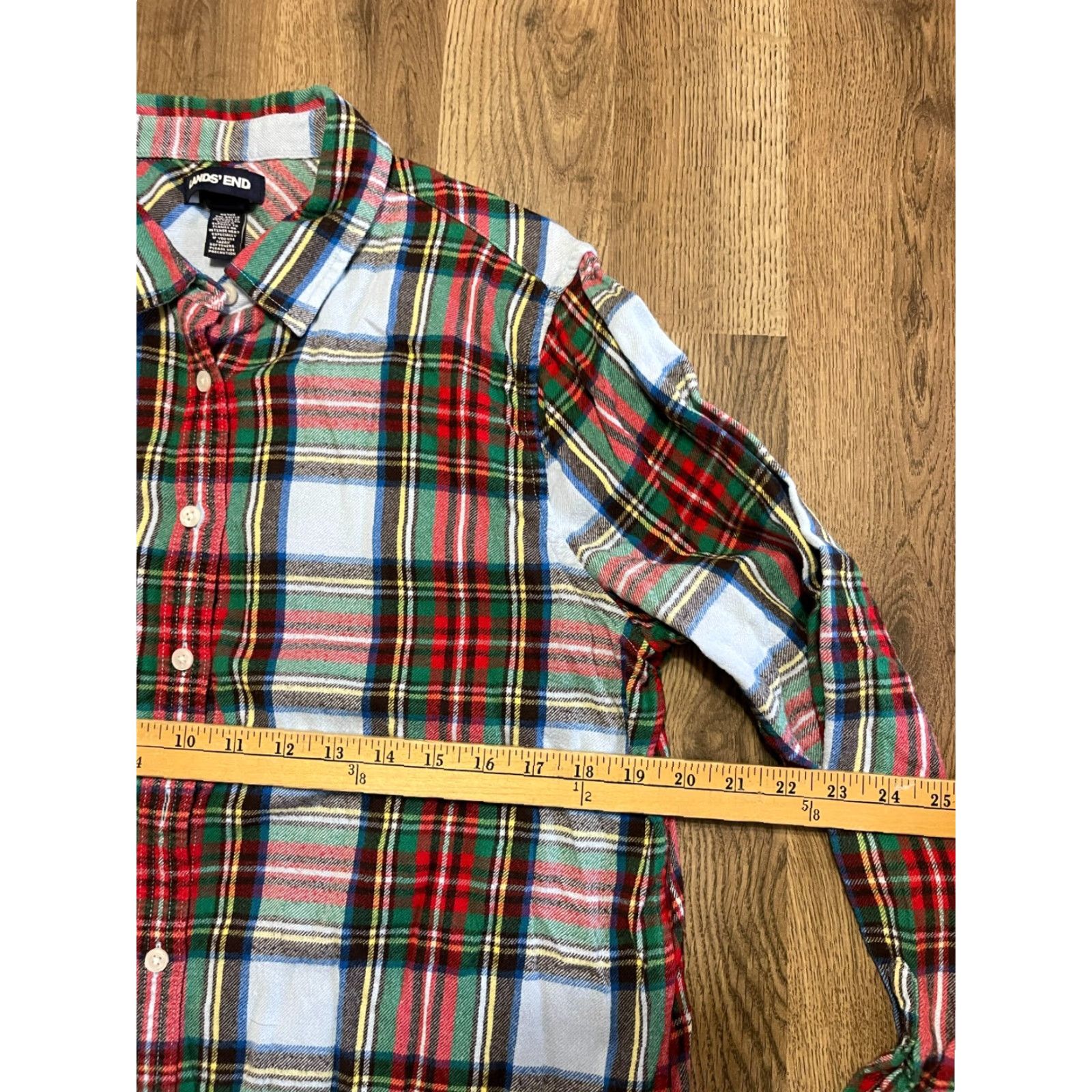 Lands' End Lands' End Shirt Men XL Multicolor Plaid Button Up Long Sleeve Flannel Size US XL / EU 56 / 4 - 7 Thumbnail