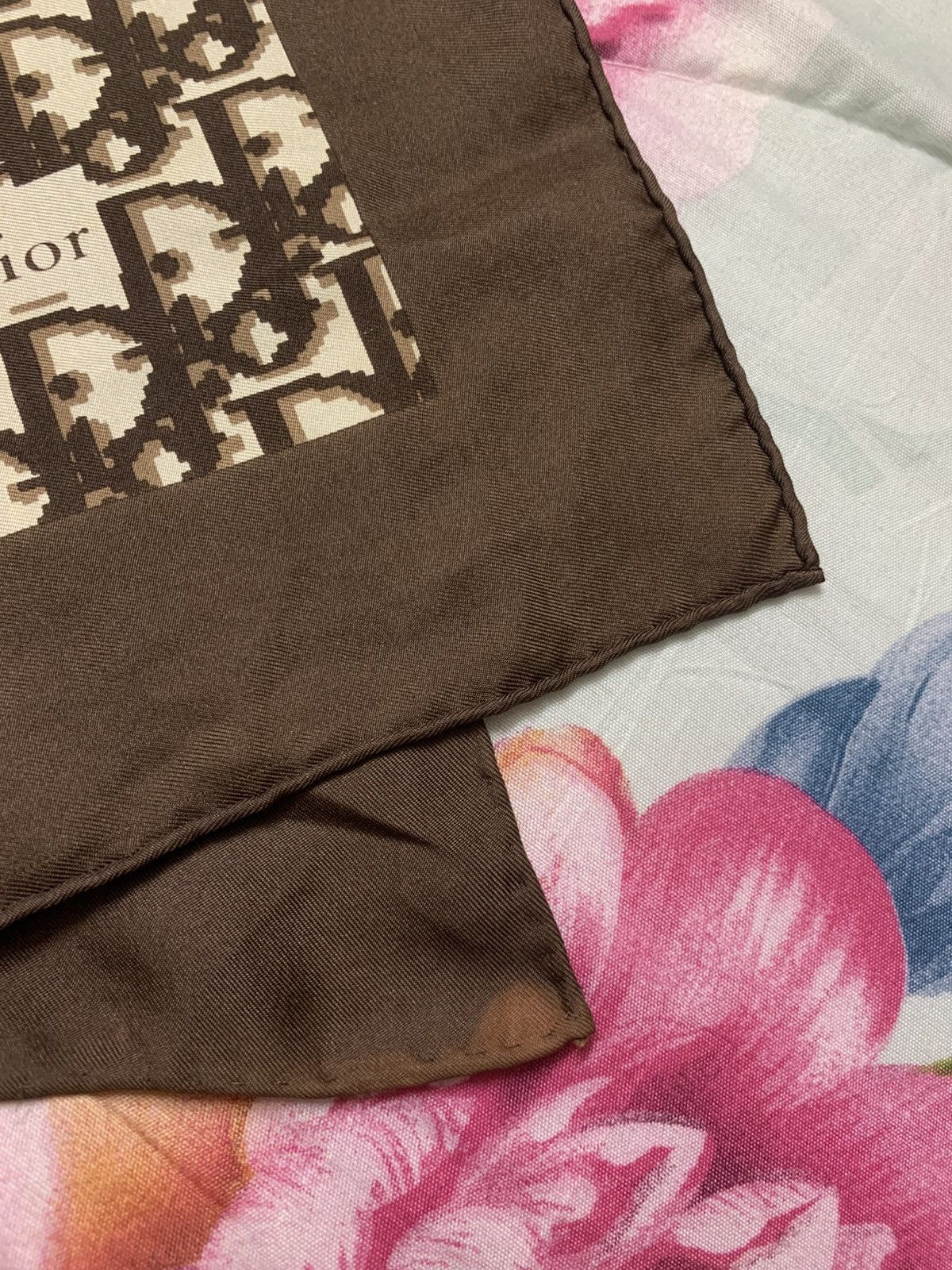 Christian Dior Monsieur Vintage Christian Dior Monogram Silk Brown Scarf Size ONE SIZE - 7 Thumbnail