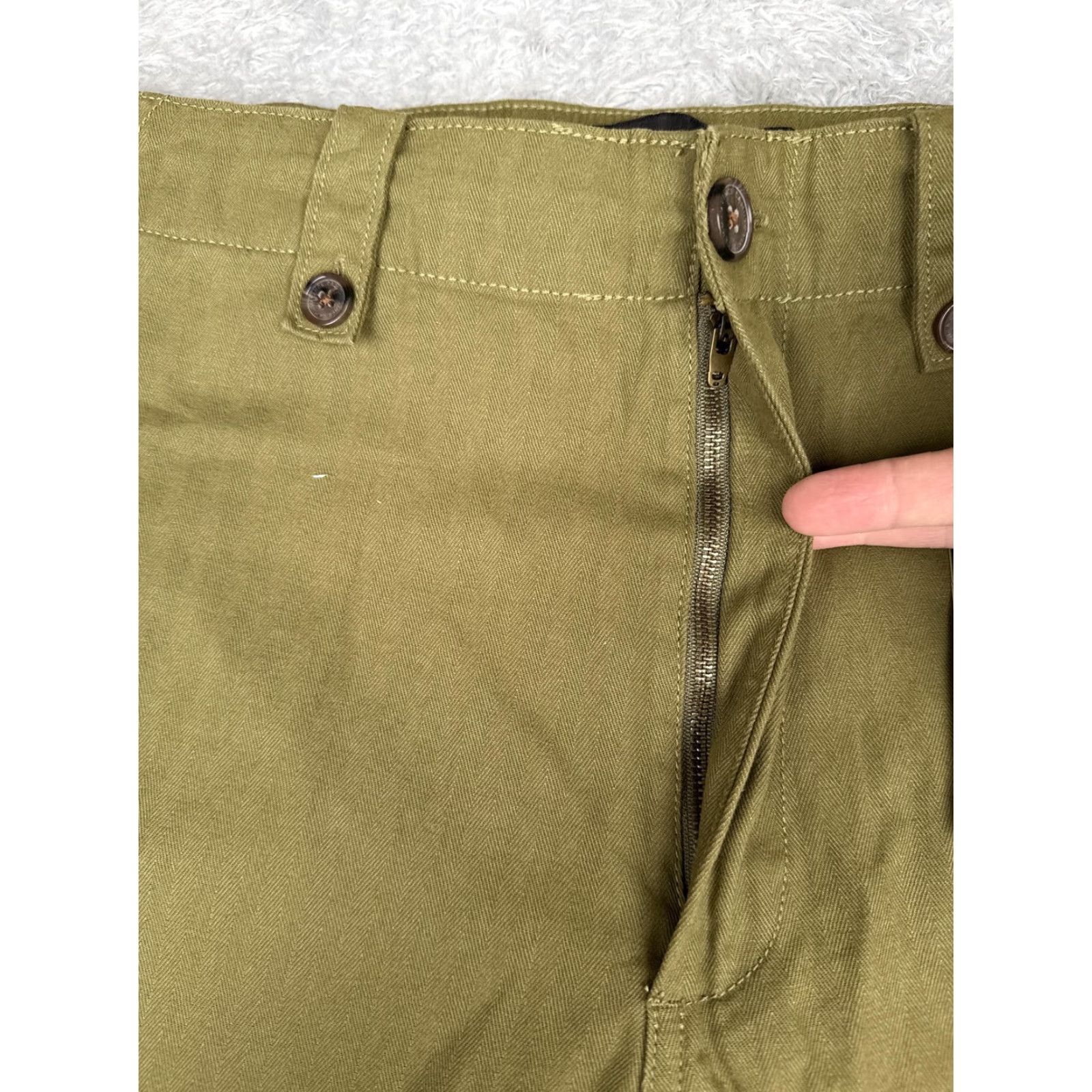 Vince Camuto Vince Camuto Pants Mens 36x30 Green Chino Flat Front Straight Leg Regular Waist 36 City Preppy Mens Size US 36 / EU 52 - 6 Thumbnail
