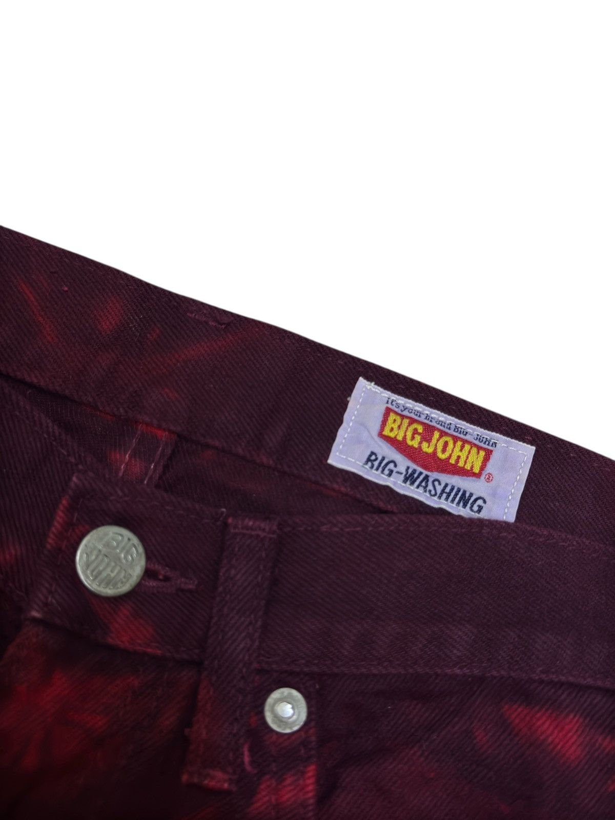 Vintage Big John Red Smoke Wash Tie Dye Jeans Japanese Streetwear Size US 29 - 7 Thumbnail