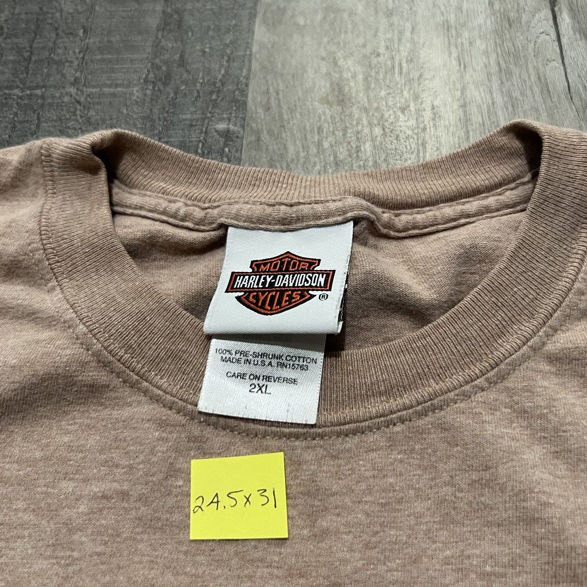 Harley Davidson Harley Davison Low Country Beige Charleston Biker T Shirt Size US XXL / EU 58 / 5 - 5 Thumbnail