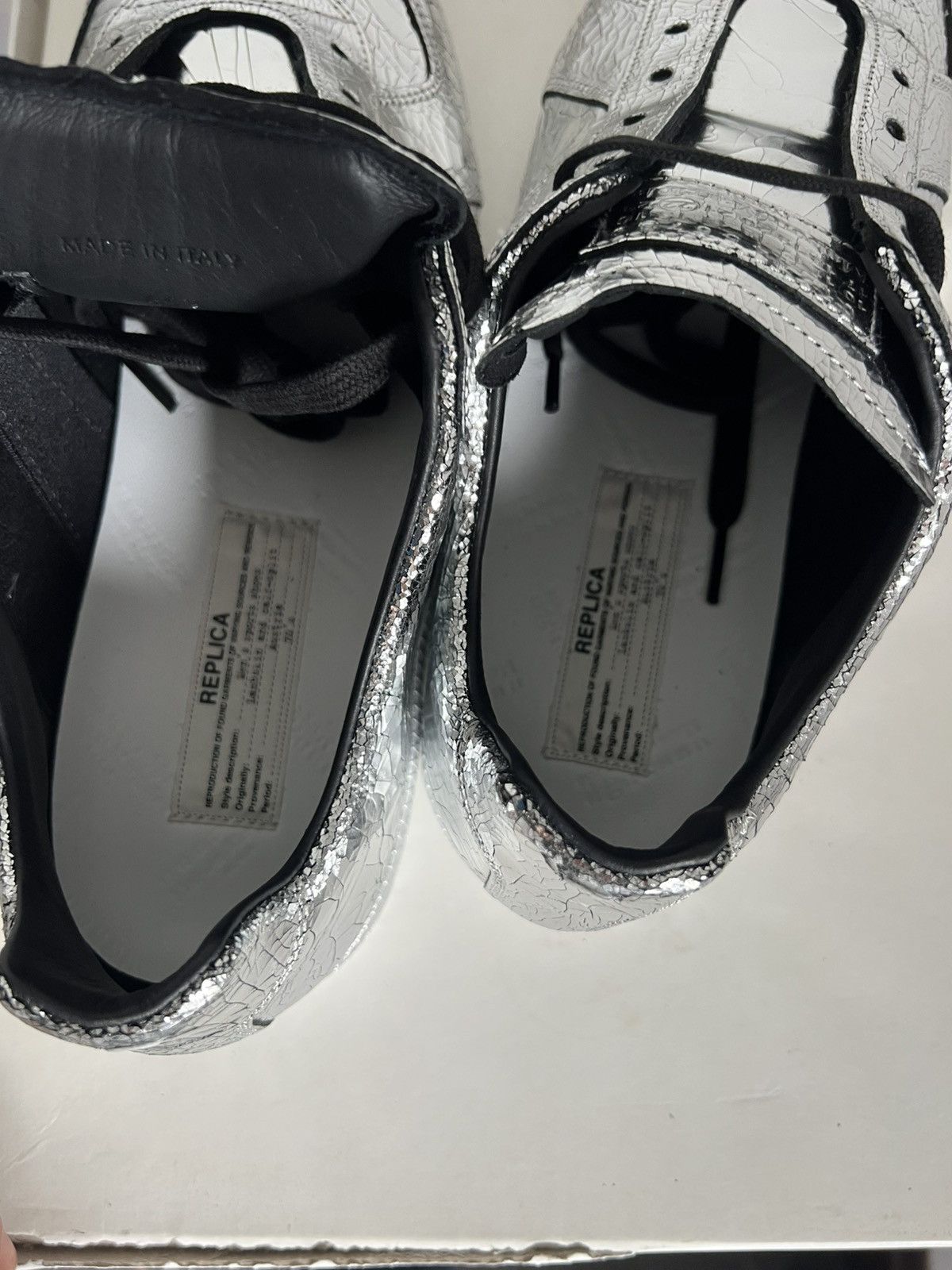 Maison Margiela Maidon margiela silver cracked replica sneaker Size US 12.5 / EU 45-46 - 11 Thumbnail