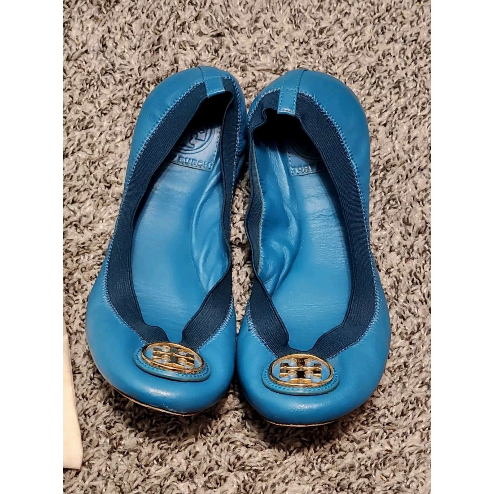 Tory Burch Authenticated Tory Burch Blue Ballet Flats 6.5M Tory Burch Caroline Flat Leather Leather M Blue Womens Vintage? No. Size US 7 / IT 37 - 2 Thumbnail
