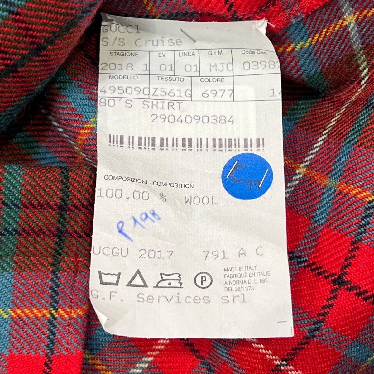 Gucci GUCCI 2018SS Cruise Alessandro Michele Check Shirts SAMPLE Size US M / EU 48-50 / 2 - 4 Thumbnail