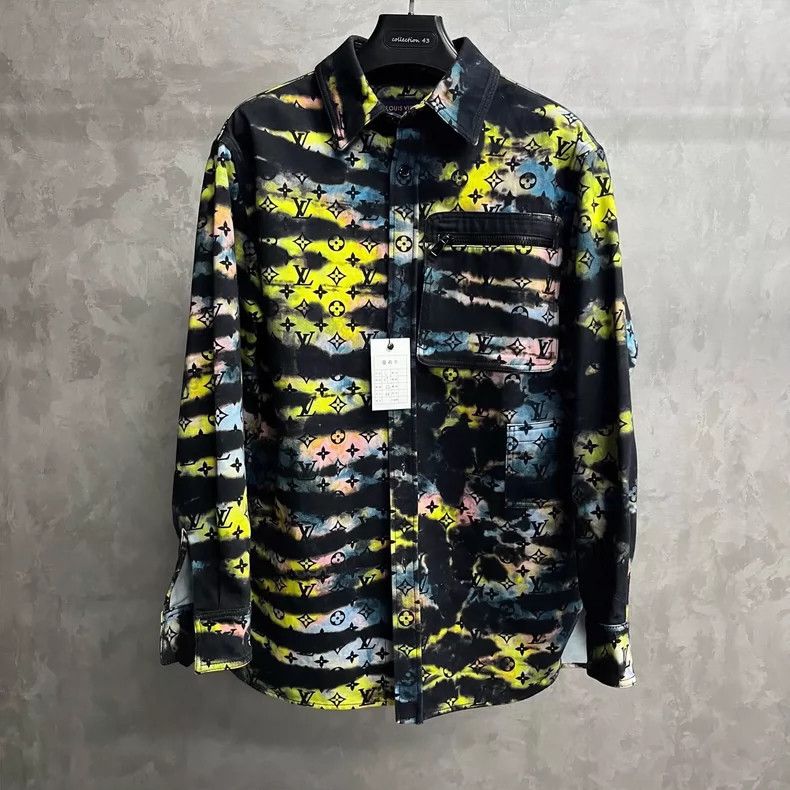 Louis Vuitton LOUIS VUITTON Black Dazzling Laser and Old Flower Denim shi Size US S / EU 44-46 / 1 - 1 Thumbnail