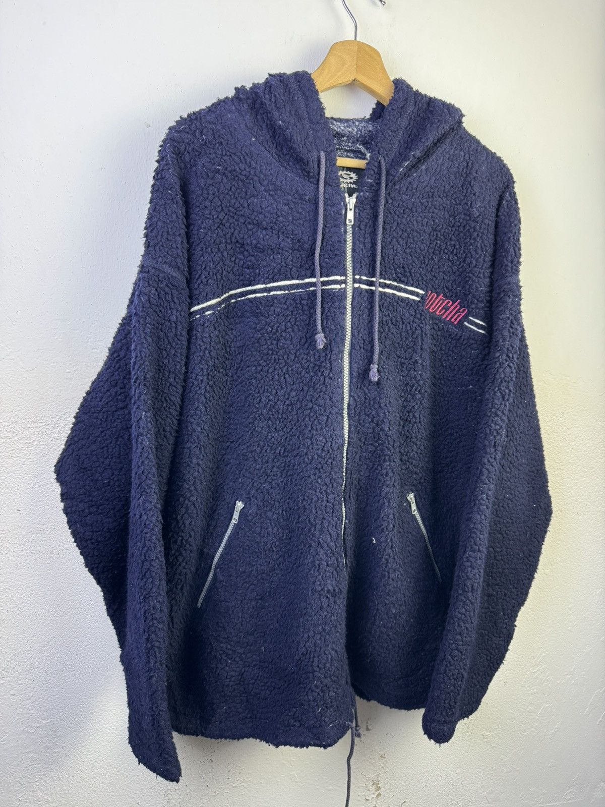 Gotcha Vintage Gotcha Fleece Hoodie Jacket Size US XL / EU 56 / 4 - 3 Thumbnail