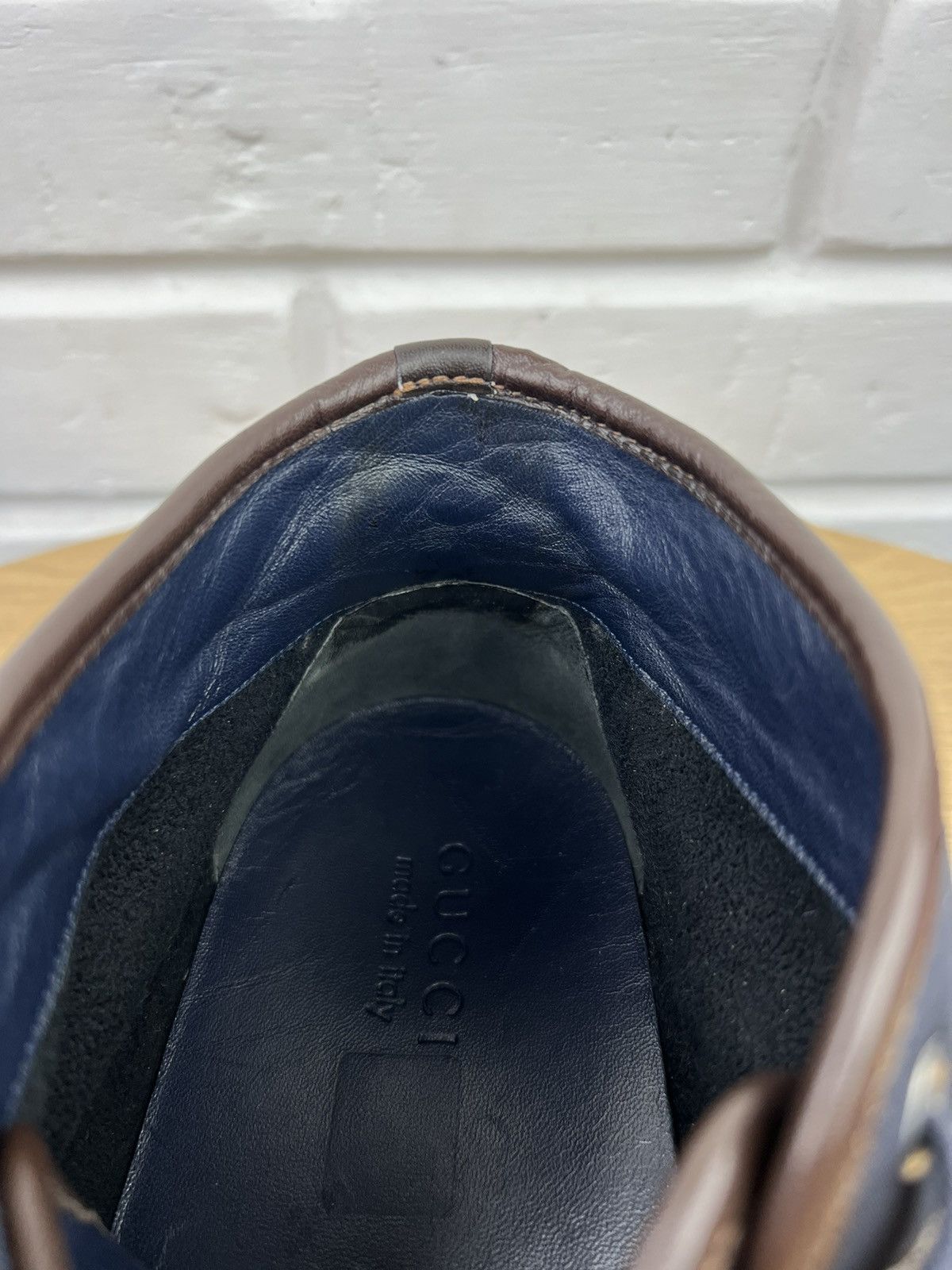 Gucci GUCCI Sneakers Hi Top Leather Shoes Diamante Monogram Size US 13 / EU 46 - 13 Thumbnail