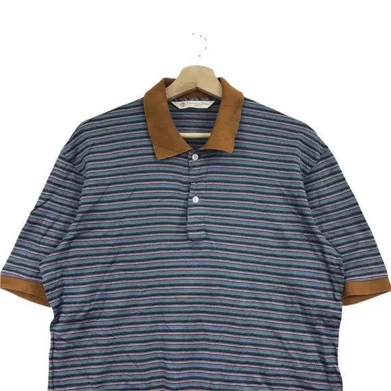 Dior Vtg CHRISTIAN DIOR PARIS Sports Homme Striped Polo Tee Shirt Size US M / EU 48-50 / 2 - 2 Thumbnail