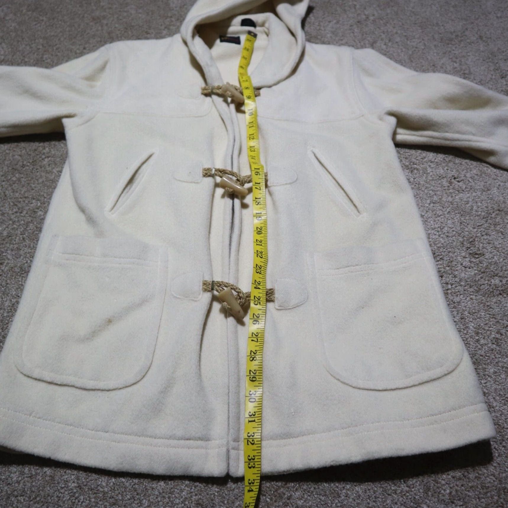 Vintage Lizsport Jacket Women's Petite Medium Ma 70% Wool Beige Pockets Utility Coat 90s City Teachers Mens Womens Size M / US 6-8 / IT 42-44 - 6 Thumbnail